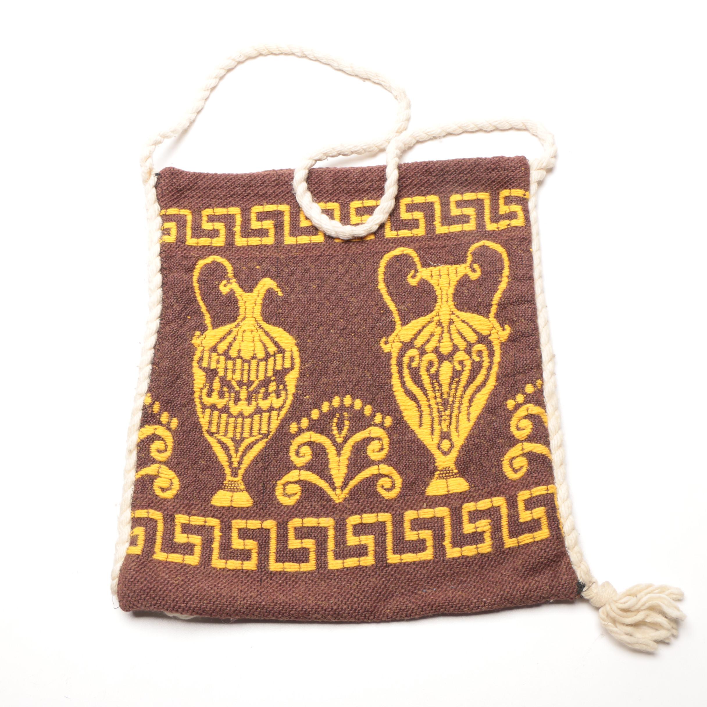Vintage Handmade Greek Woven Rayon Satchels