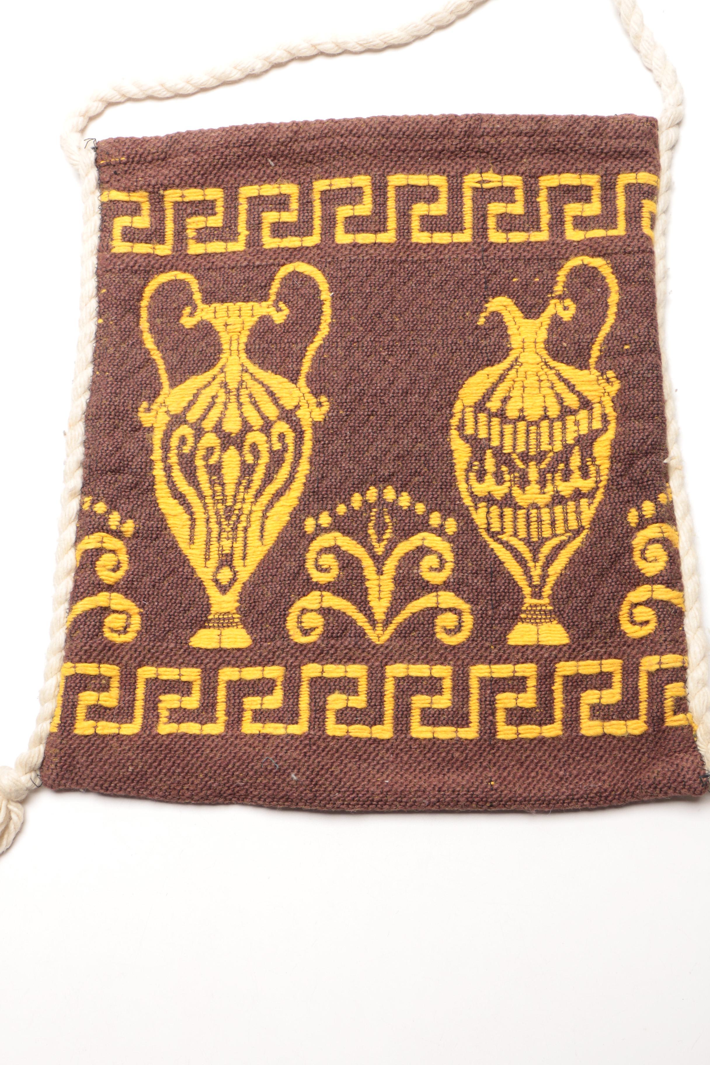 Vintage Handmade Greek Woven Rayon Satchels