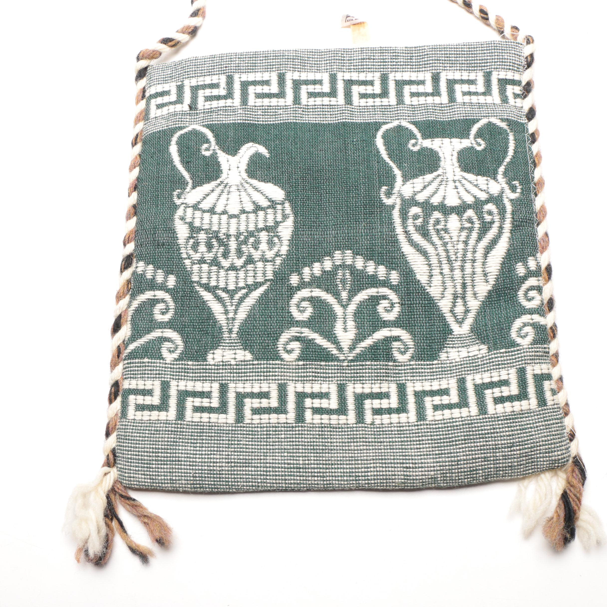 Vintage Handmade Greek Woven Rayon Satchels