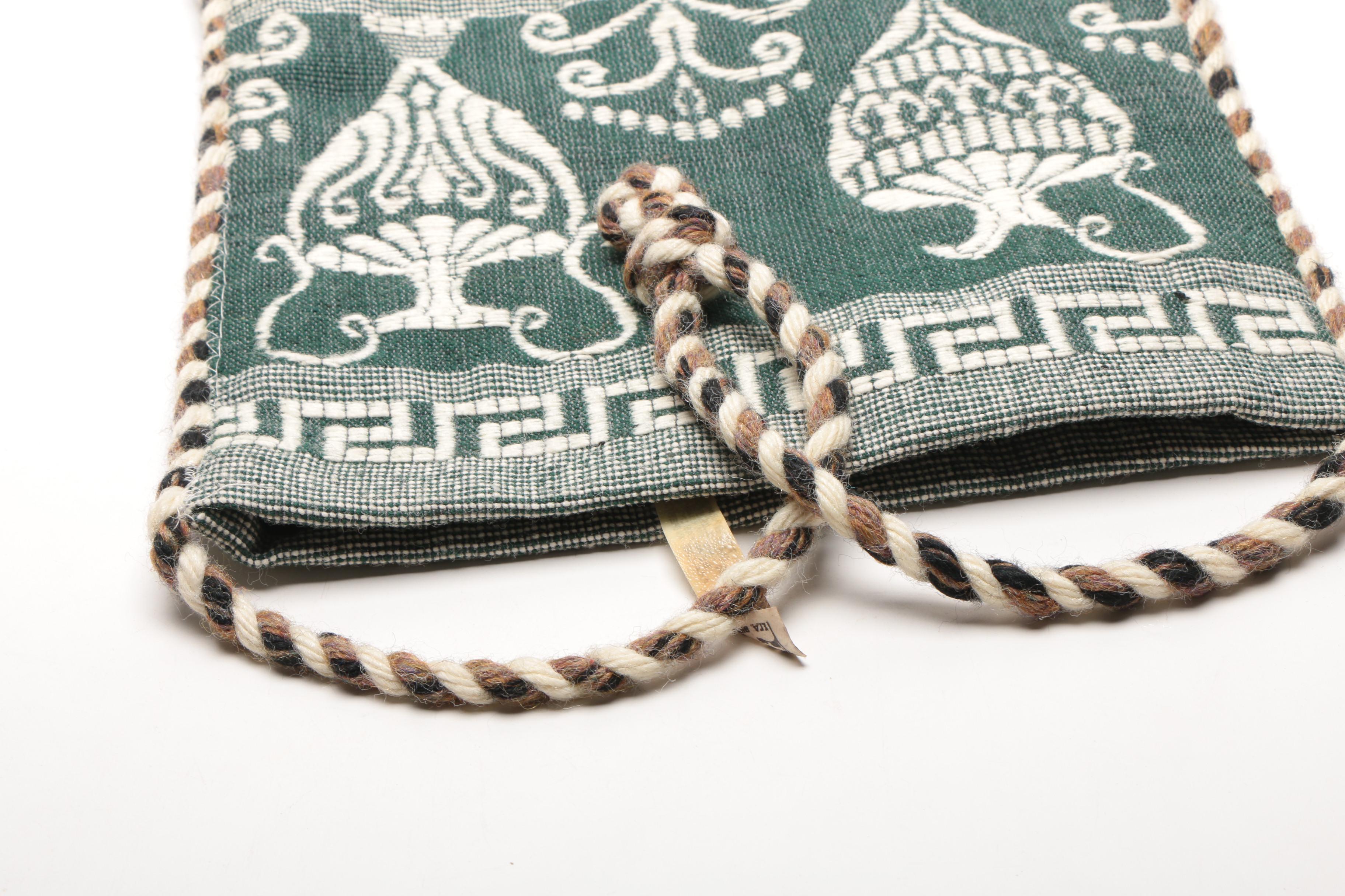 Vintage Handmade Greek Woven Rayon Satchels