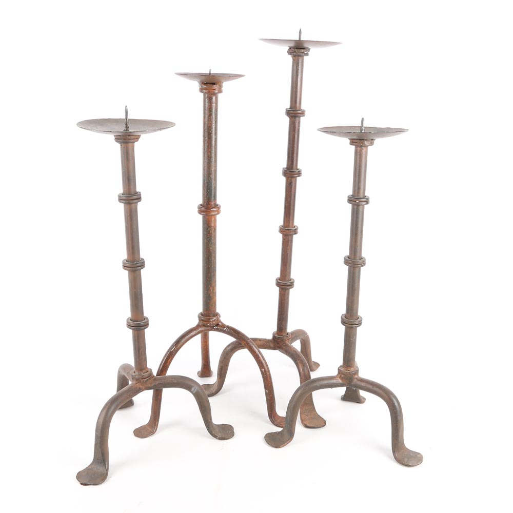 Rustic Iron Candle Holders