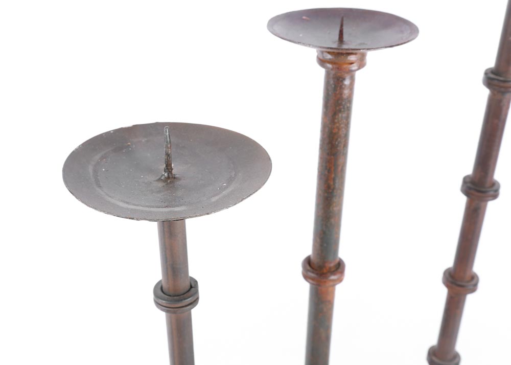Rustic Iron Candle Holders