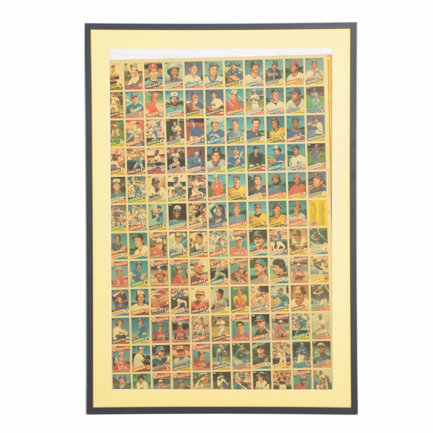 Uncut Sheet of Topps Baseball Cards from the 1985 Set