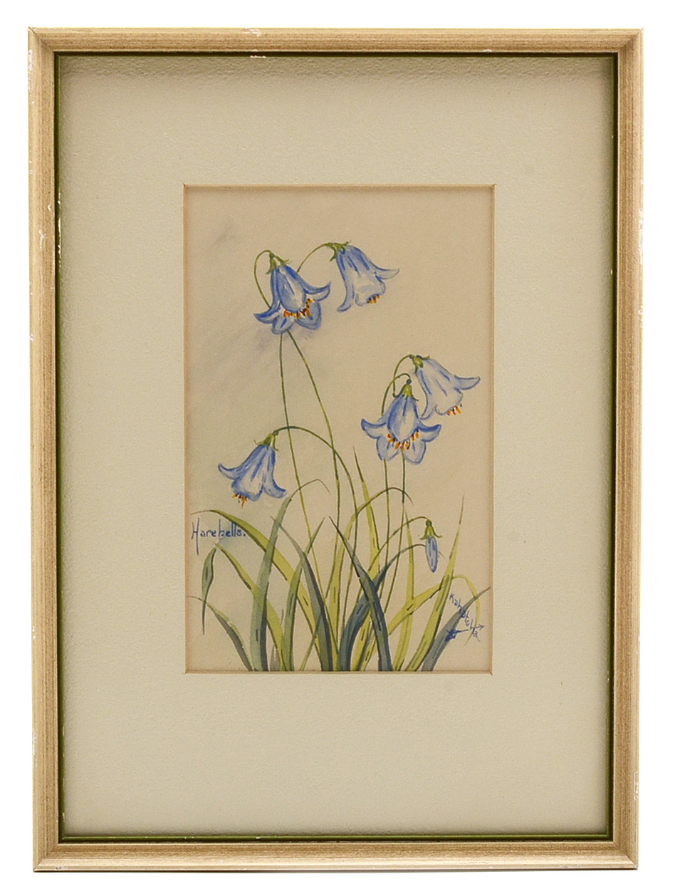 Pair of Kahatcha Original Floral Watercolor Paintings