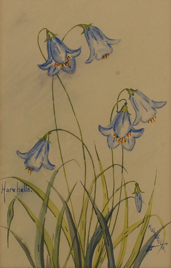 Pair of Kahatcha Original Floral Watercolor Paintings