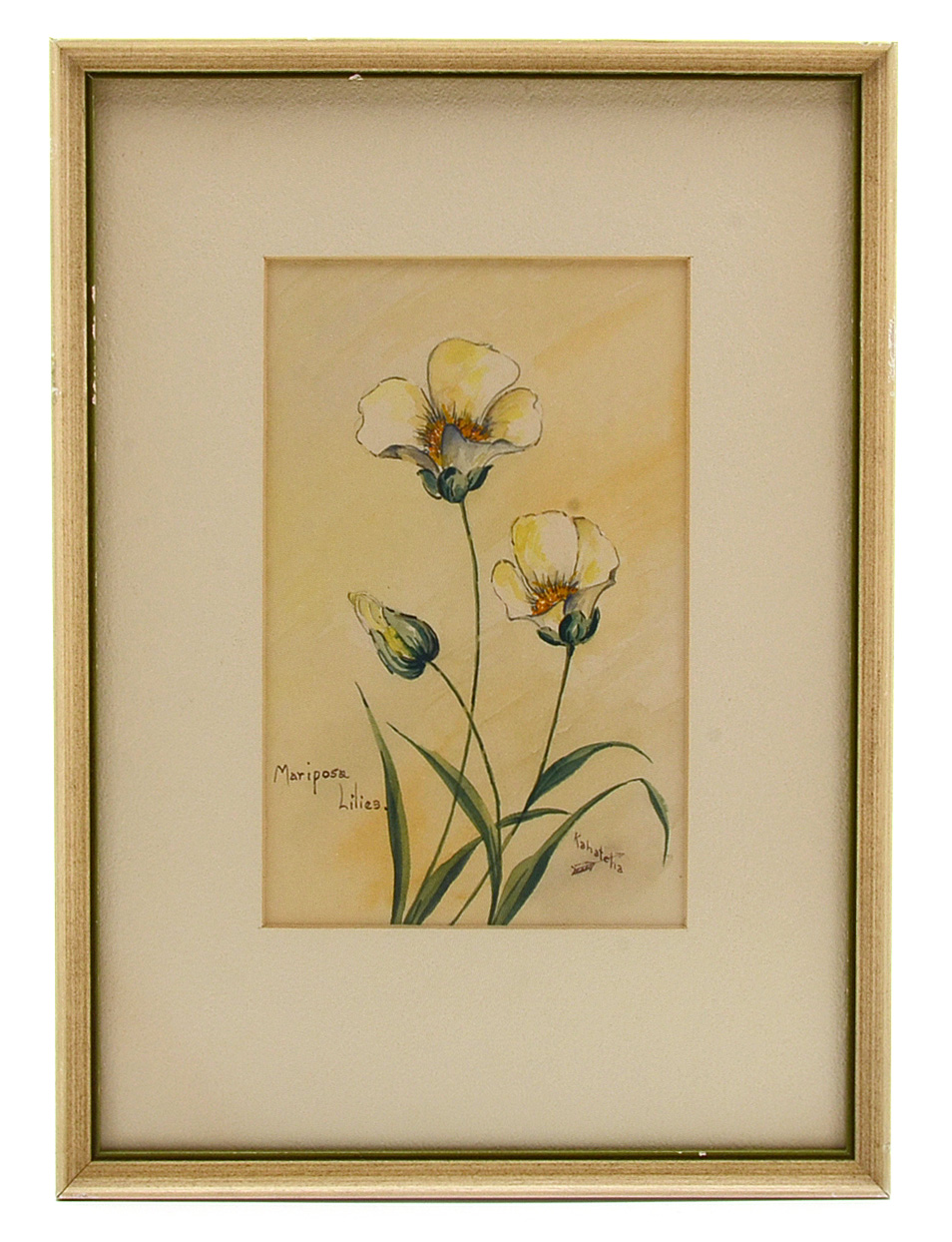 Pair of Kahatcha Original Floral Watercolor Paintings
