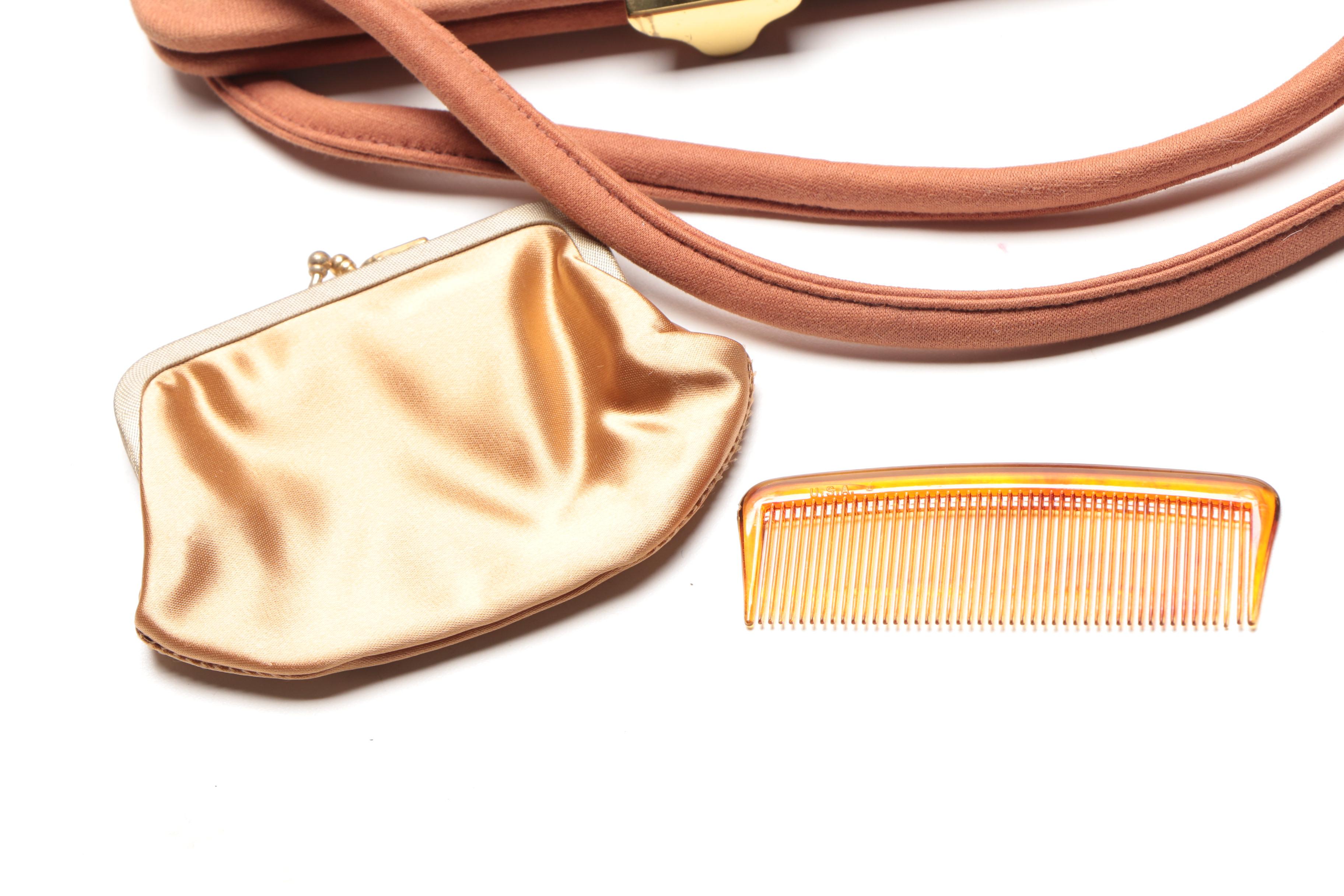 Assortment of Handbags Including Split Calfskin Leather Bag