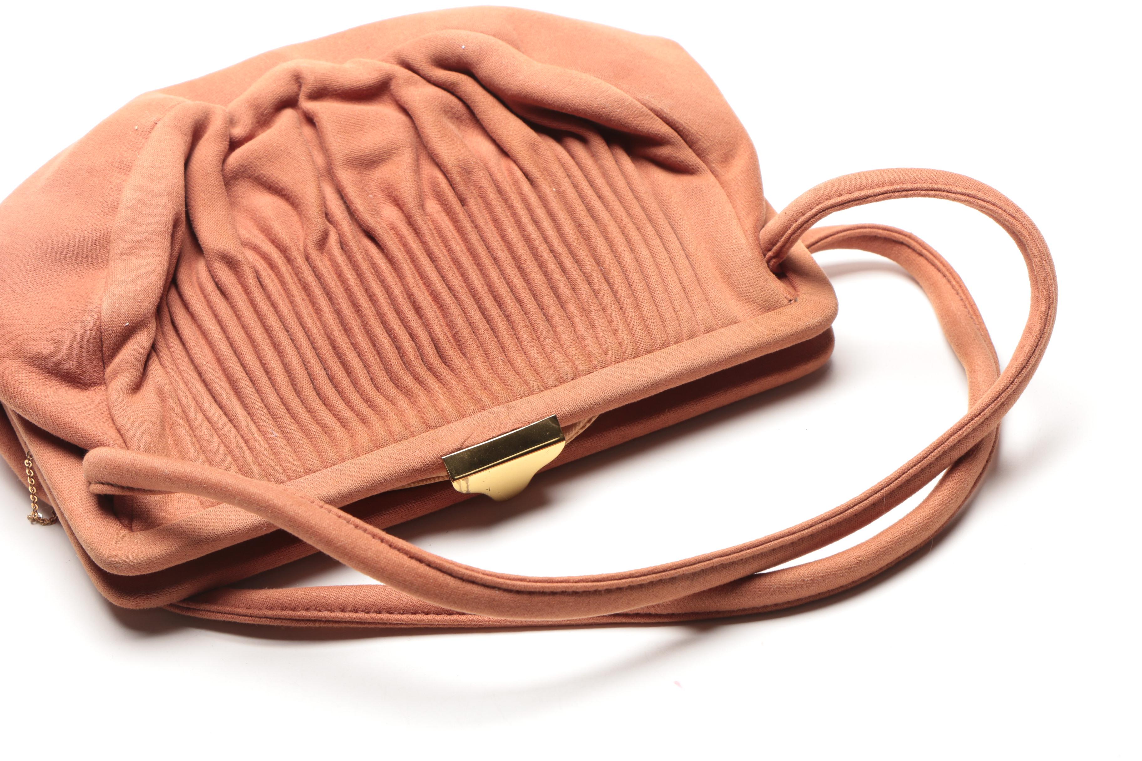 Assortment of Handbags Including Split Calfskin Leather Bag