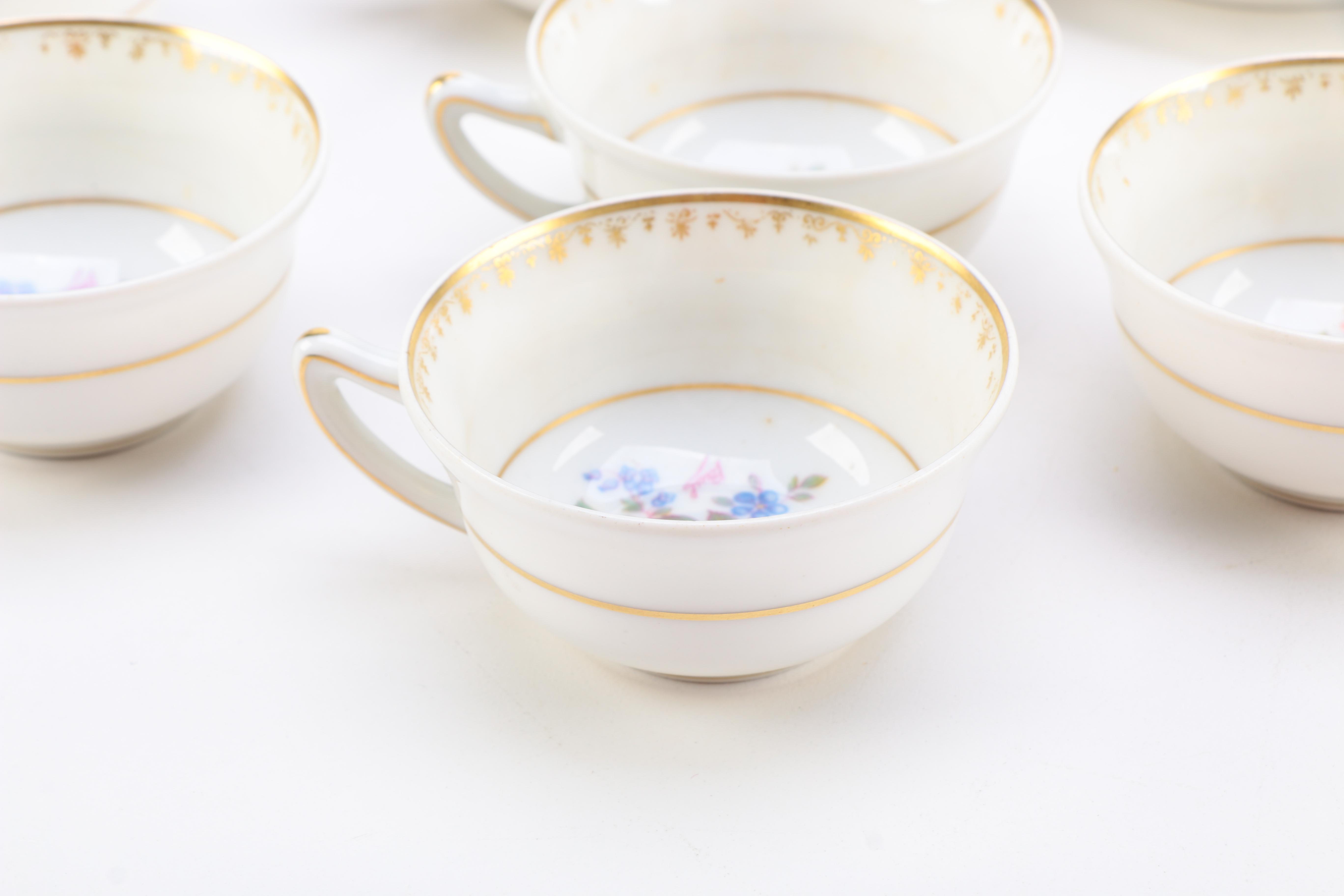 Charles Field Haviland Porcelain Teacups and Saucers