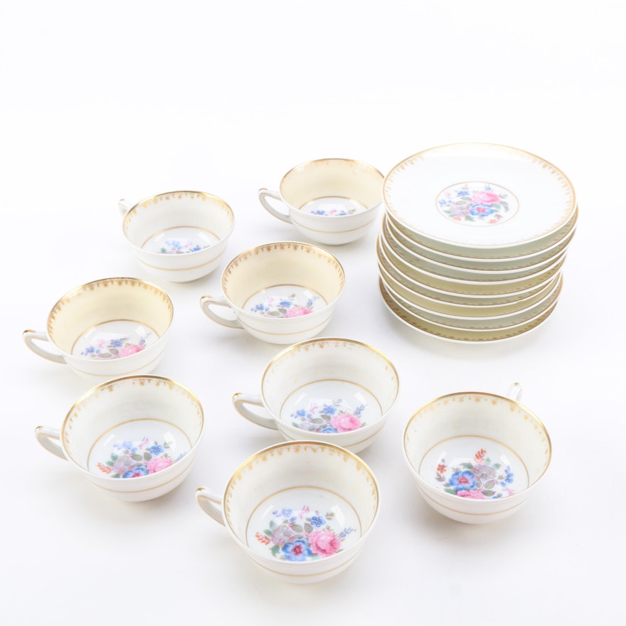 Charles Field Haviland Porcelain Teacups and Saucers
