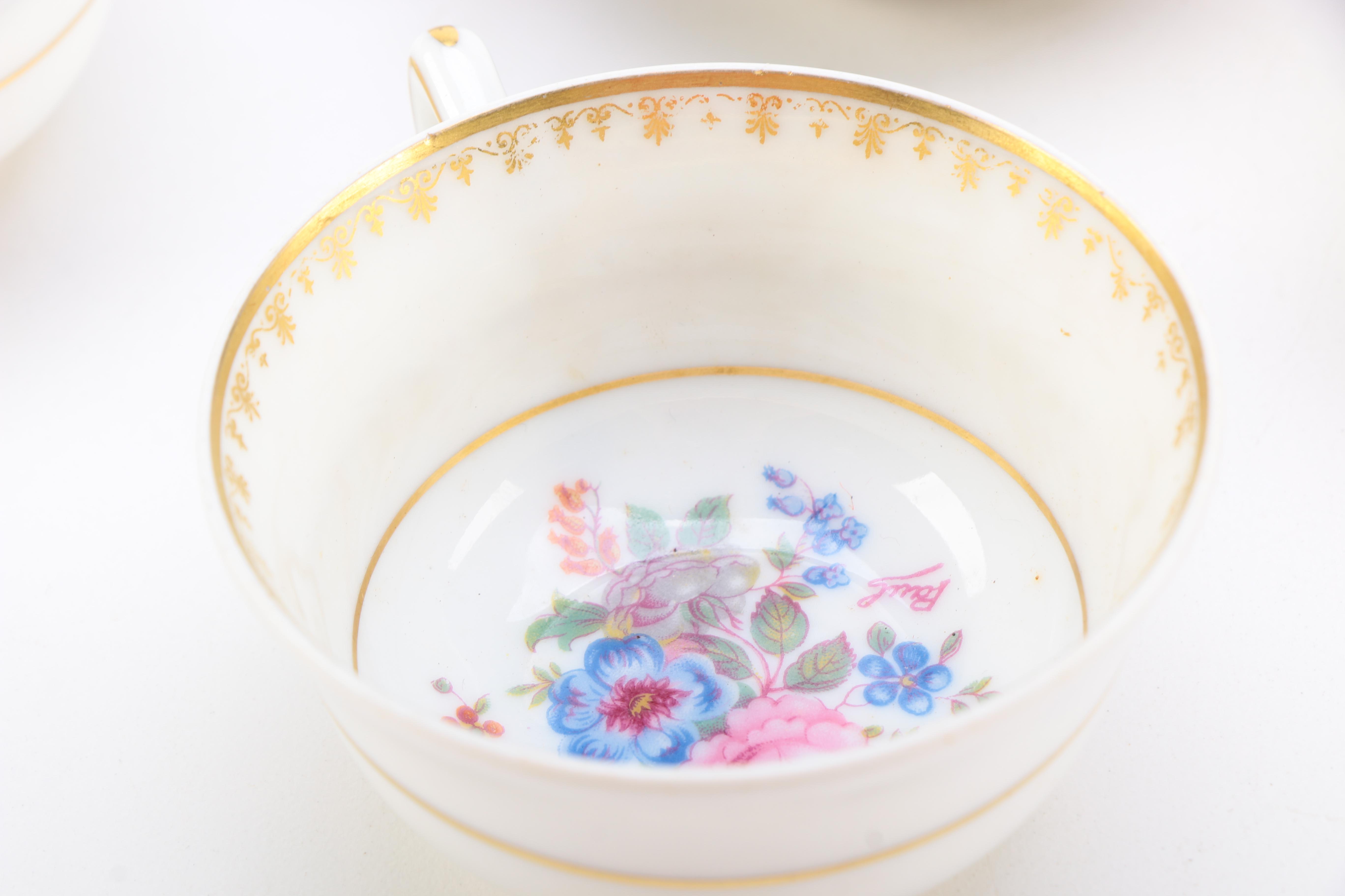 Charles Field Haviland Porcelain Teacups and Saucers