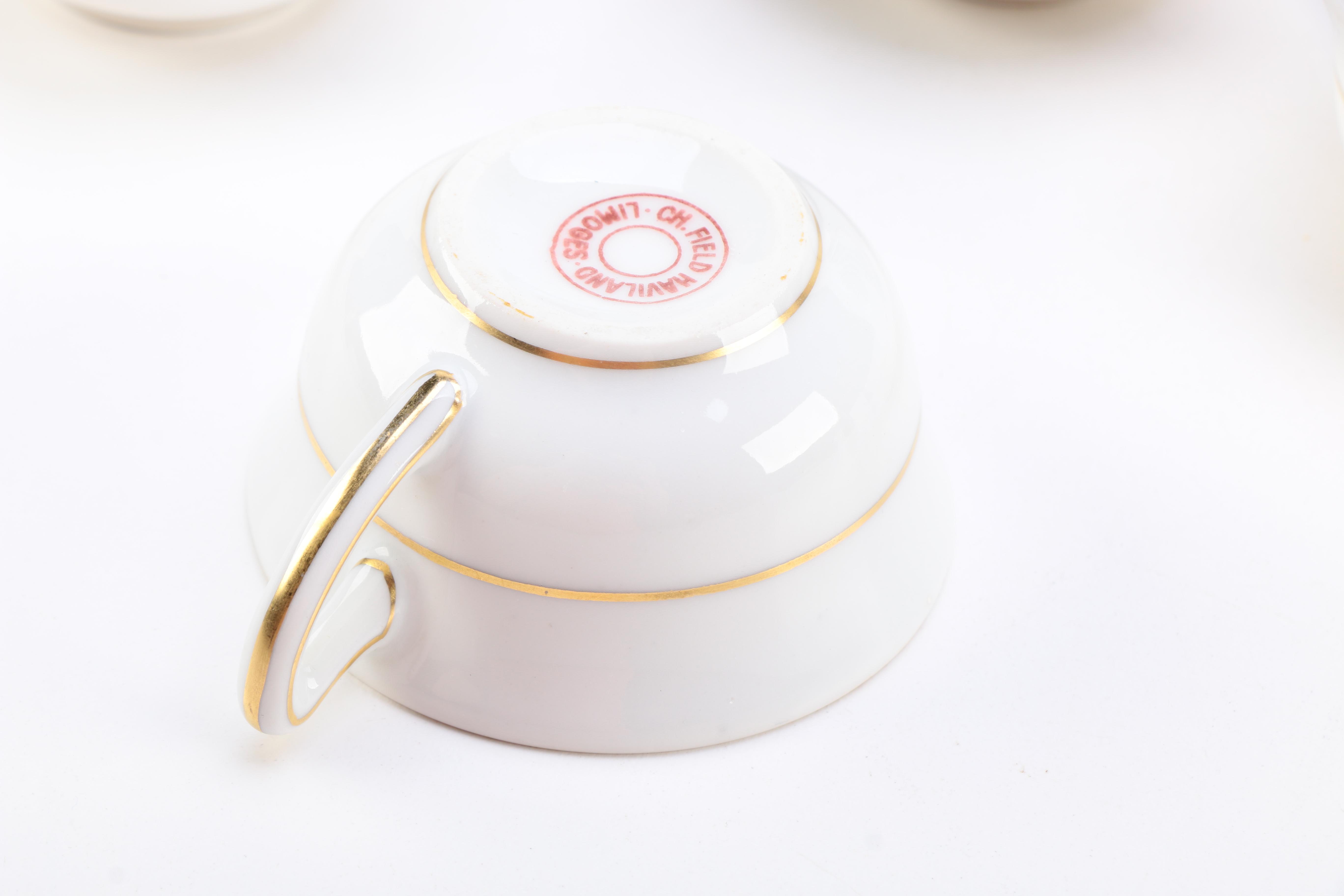 Charles Field Haviland Porcelain Teacups and Saucers