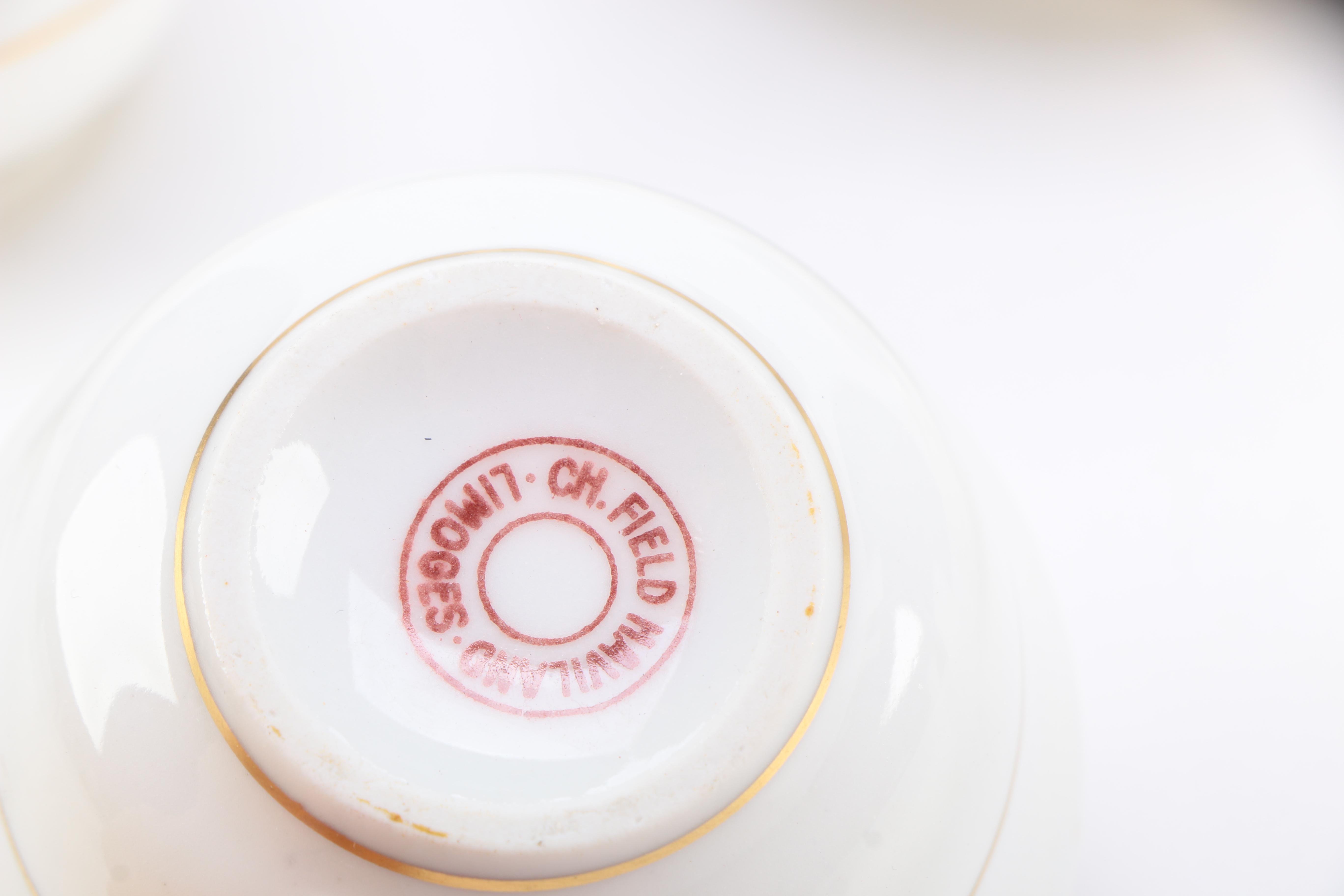 Charles Field Haviland Porcelain Teacups and Saucers