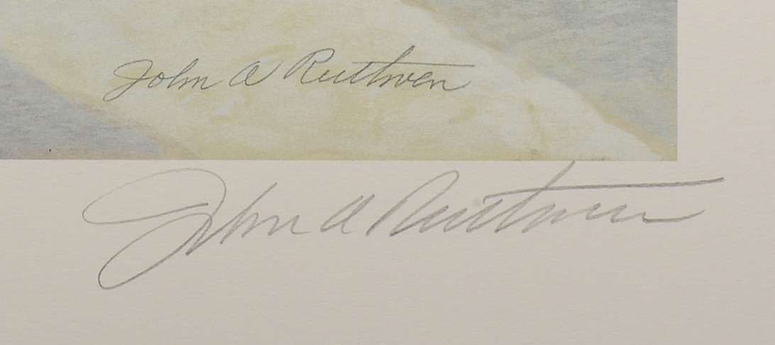 John Ruthven Signed Limited Edition Offset Lithograph "White-tailed Deer"