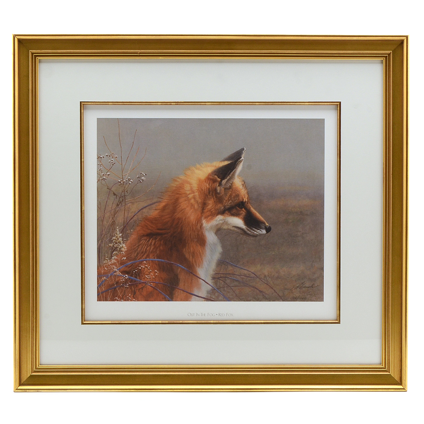 Jeff Gandert Signed Limited Edition 1994 Offset Lithograph "Out in the Fog: Red Fox"