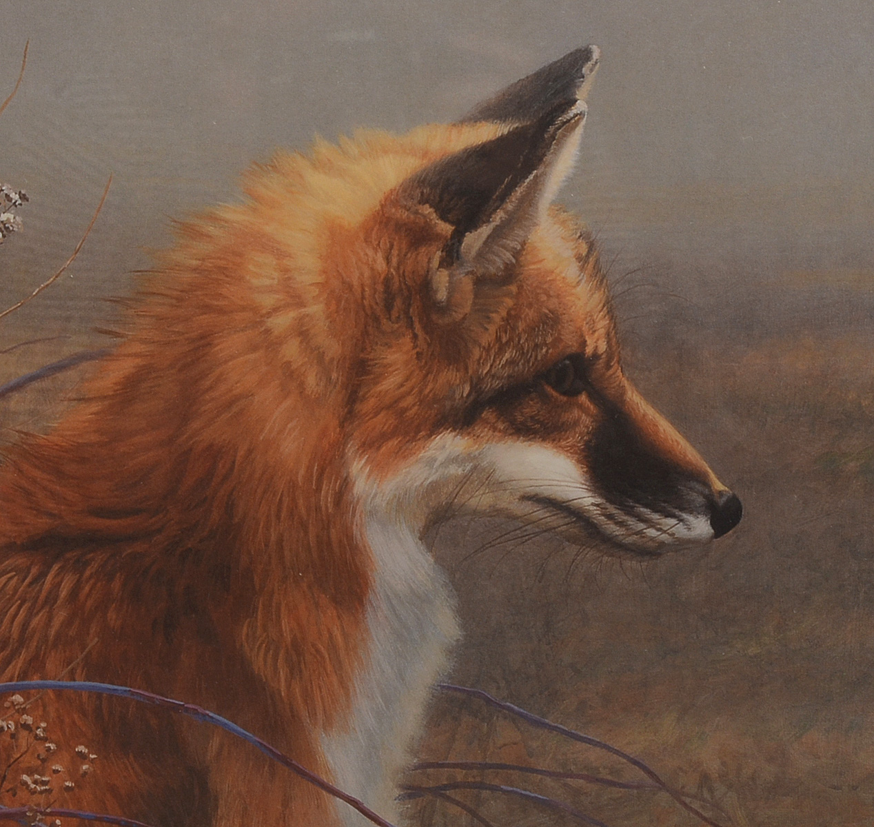 Jeff Gandert Signed Limited Edition 1994 Offset Lithograph "Out in the Fog: Red Fox"