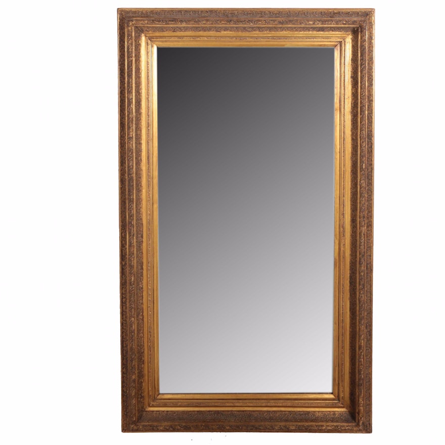 Large Gold Tone Wall Mirror