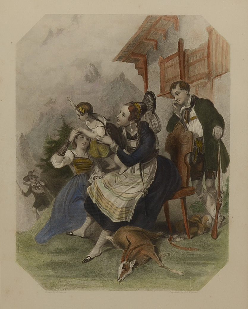 Eight 19th-Century Hand-Colored Steel Plate Engravings for 1837 Edition of "Finden's Tableaux"