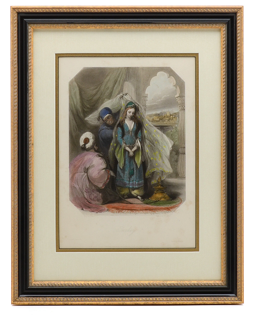 Eight 19th-Century Hand-Colored Steel Plate Engravings for 1837 Edition of "Finden's Tableaux"