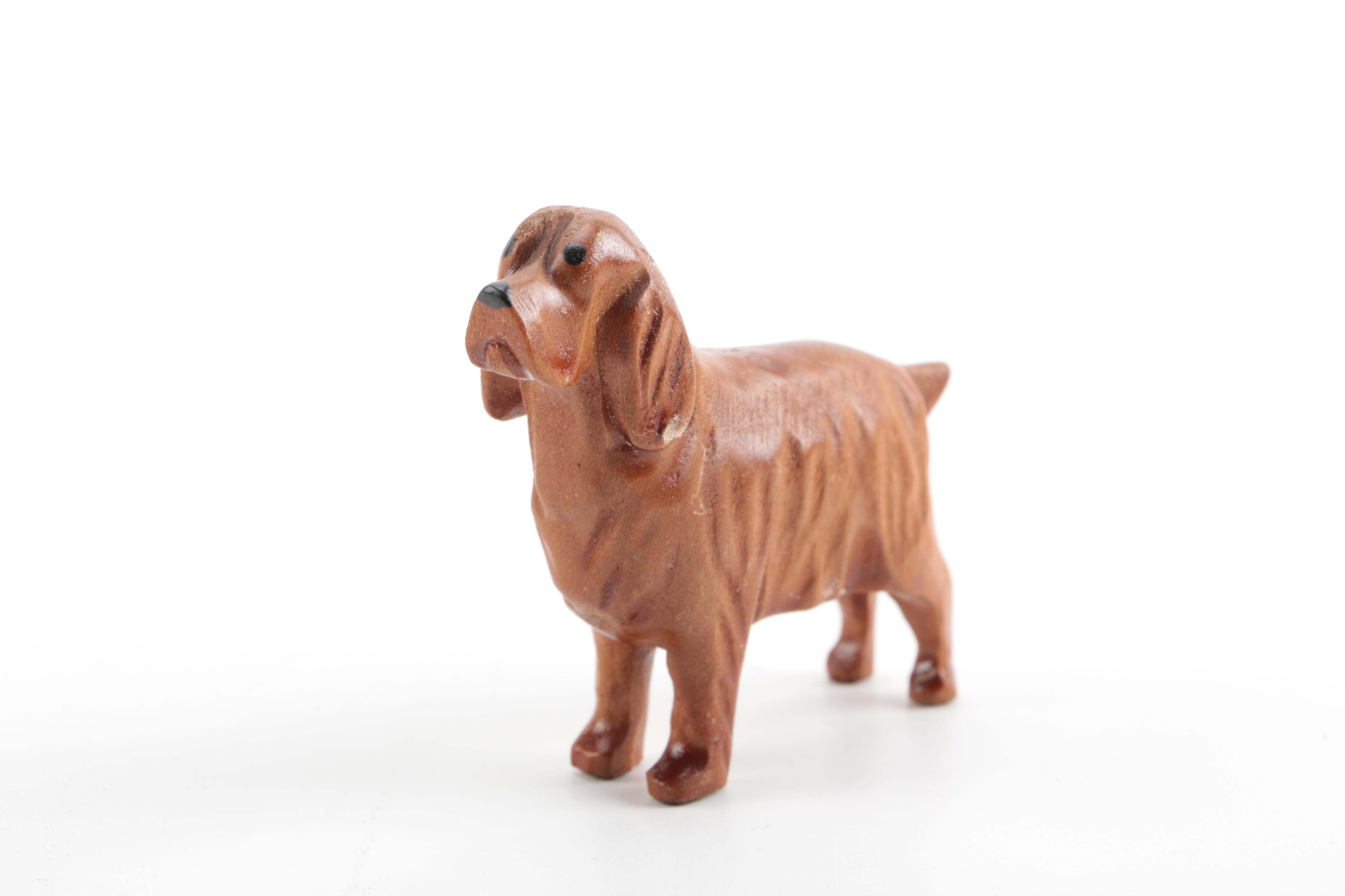 Hand Carved Wooden Dogs European