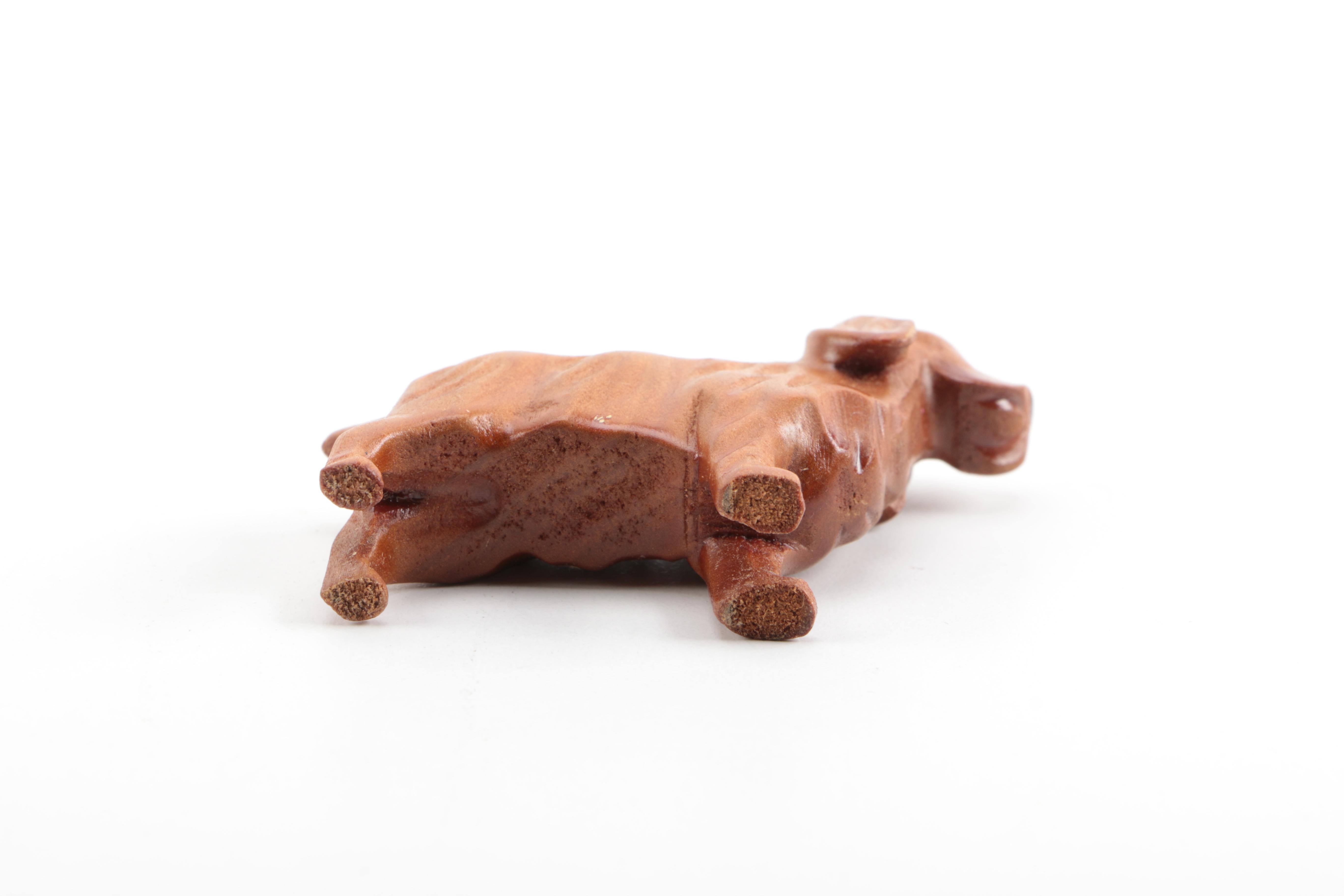 Hand Carved Wooden Dogs European