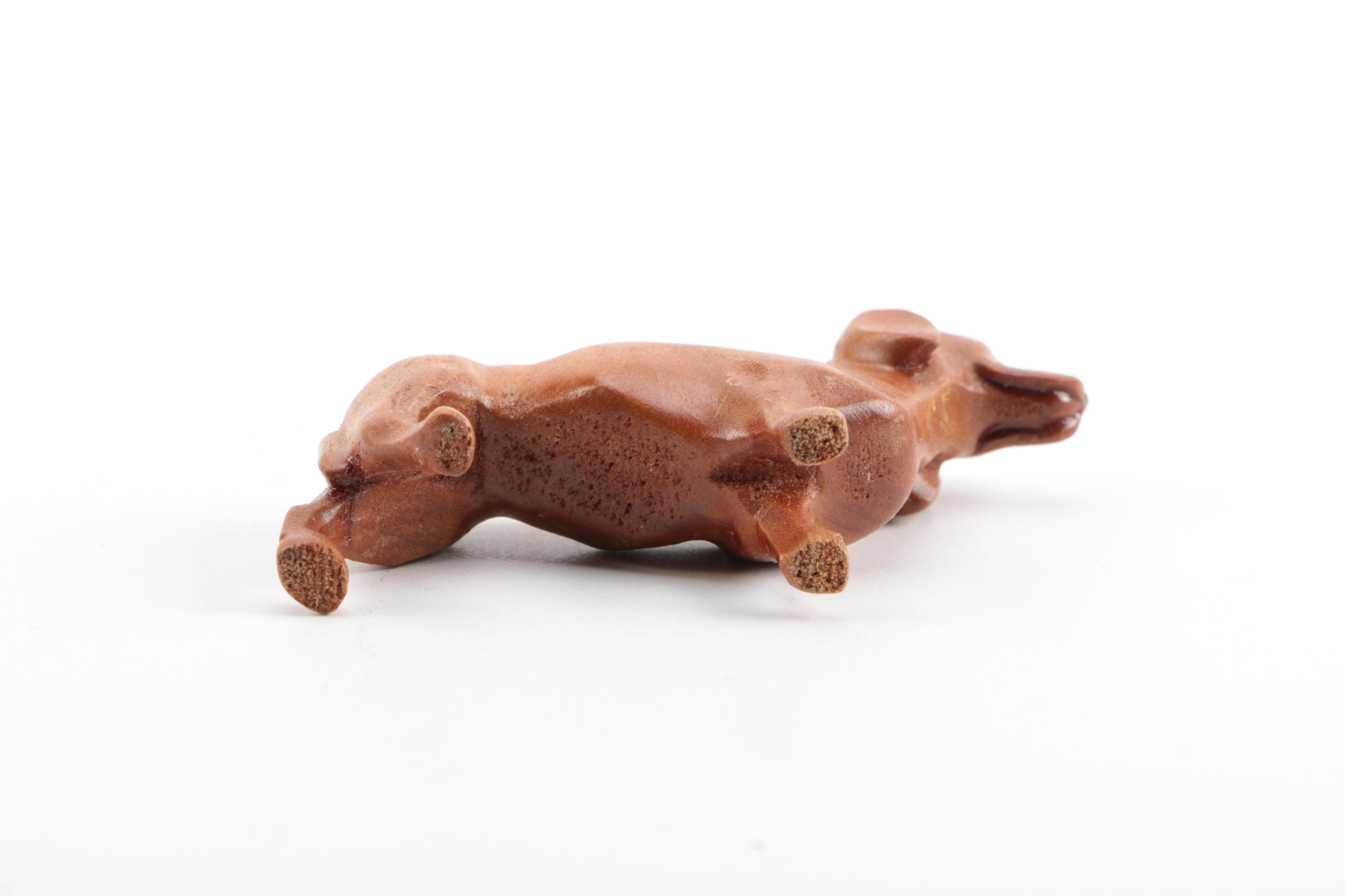 Hand Carved Wooden Dogs European