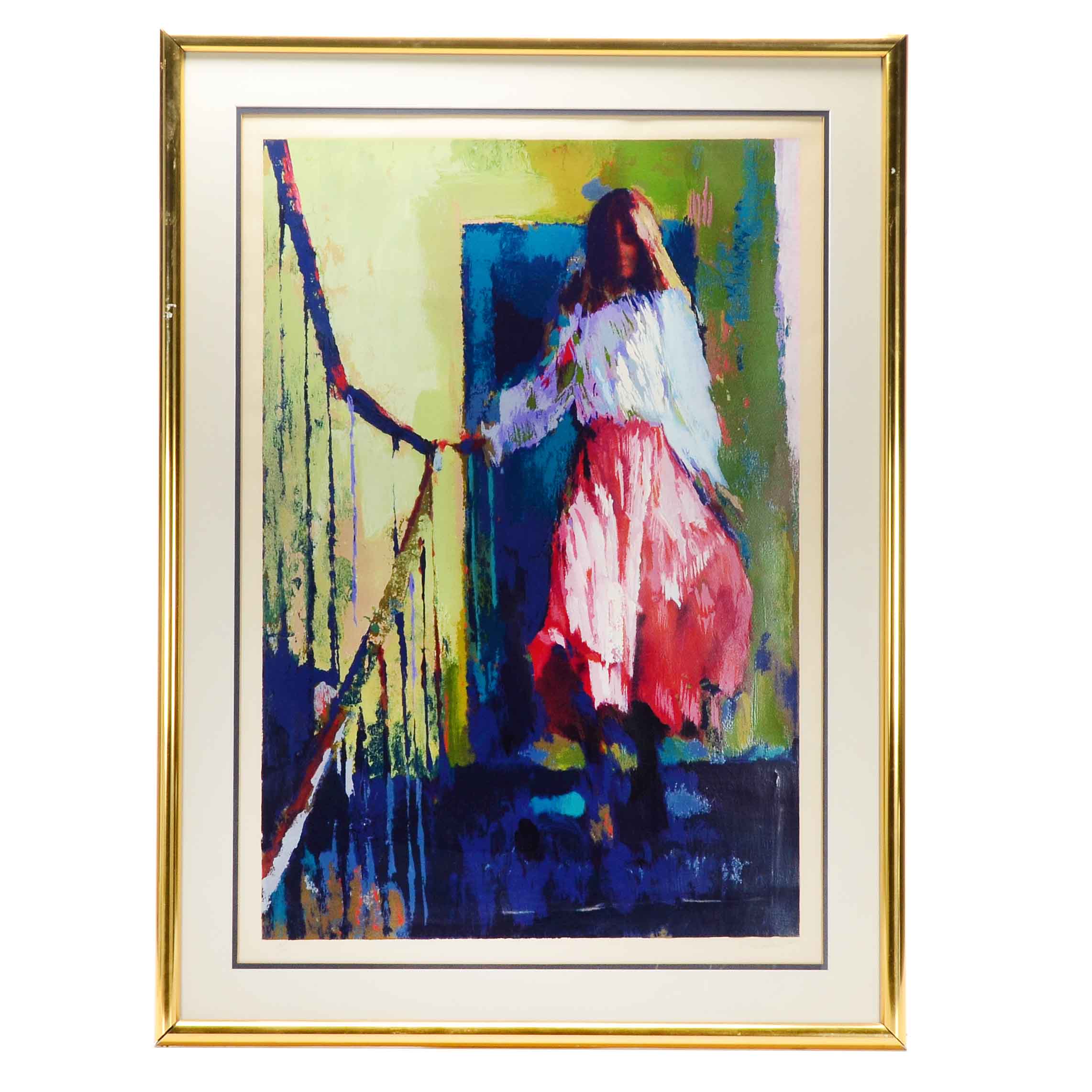 Nicola Simbari Signed Artist's Proof Serigraph "L'Escalier"