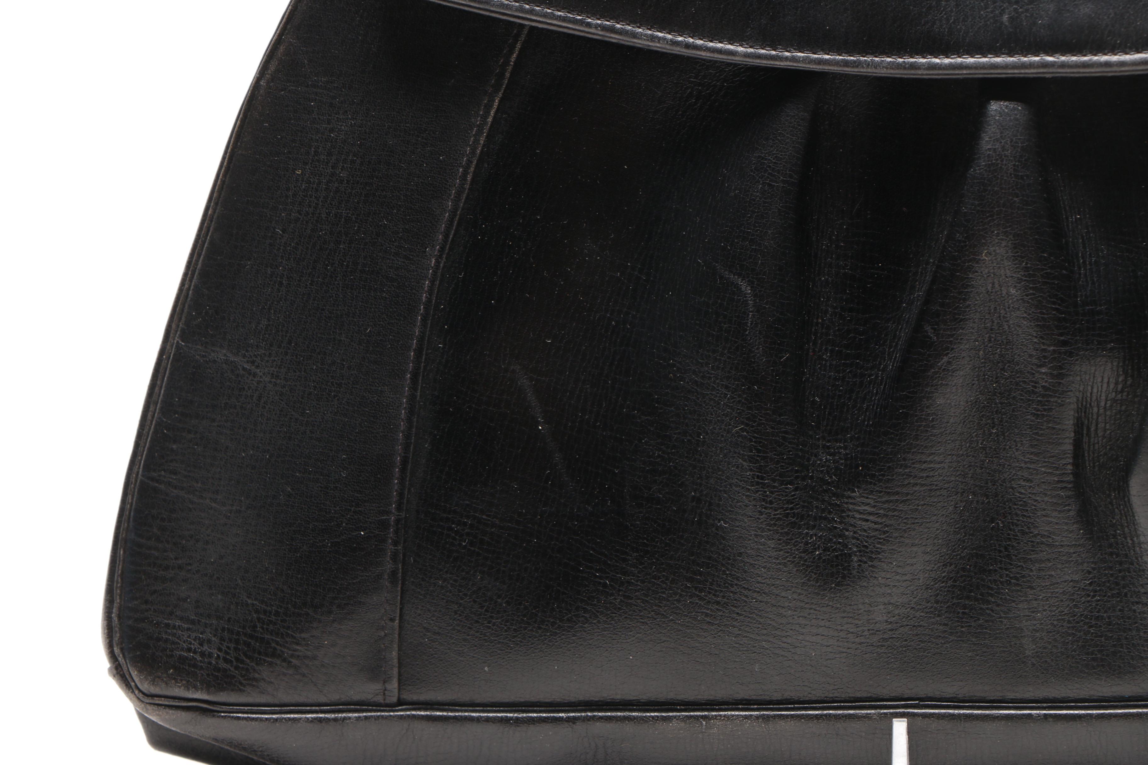 1940's Black Leather Clutch and Carlo Falchi Handbag