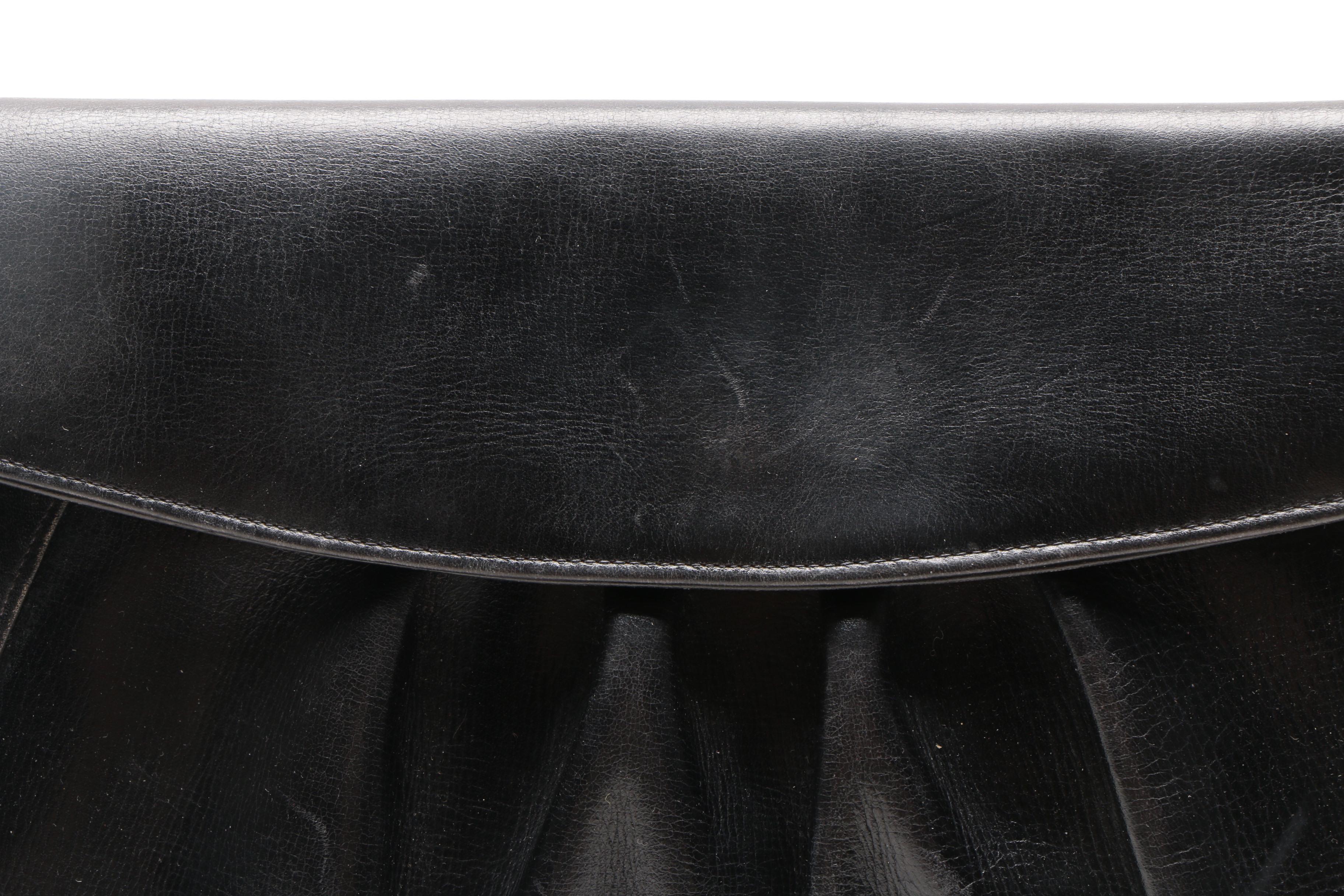 1940's Black Leather Clutch and Carlo Falchi Handbag