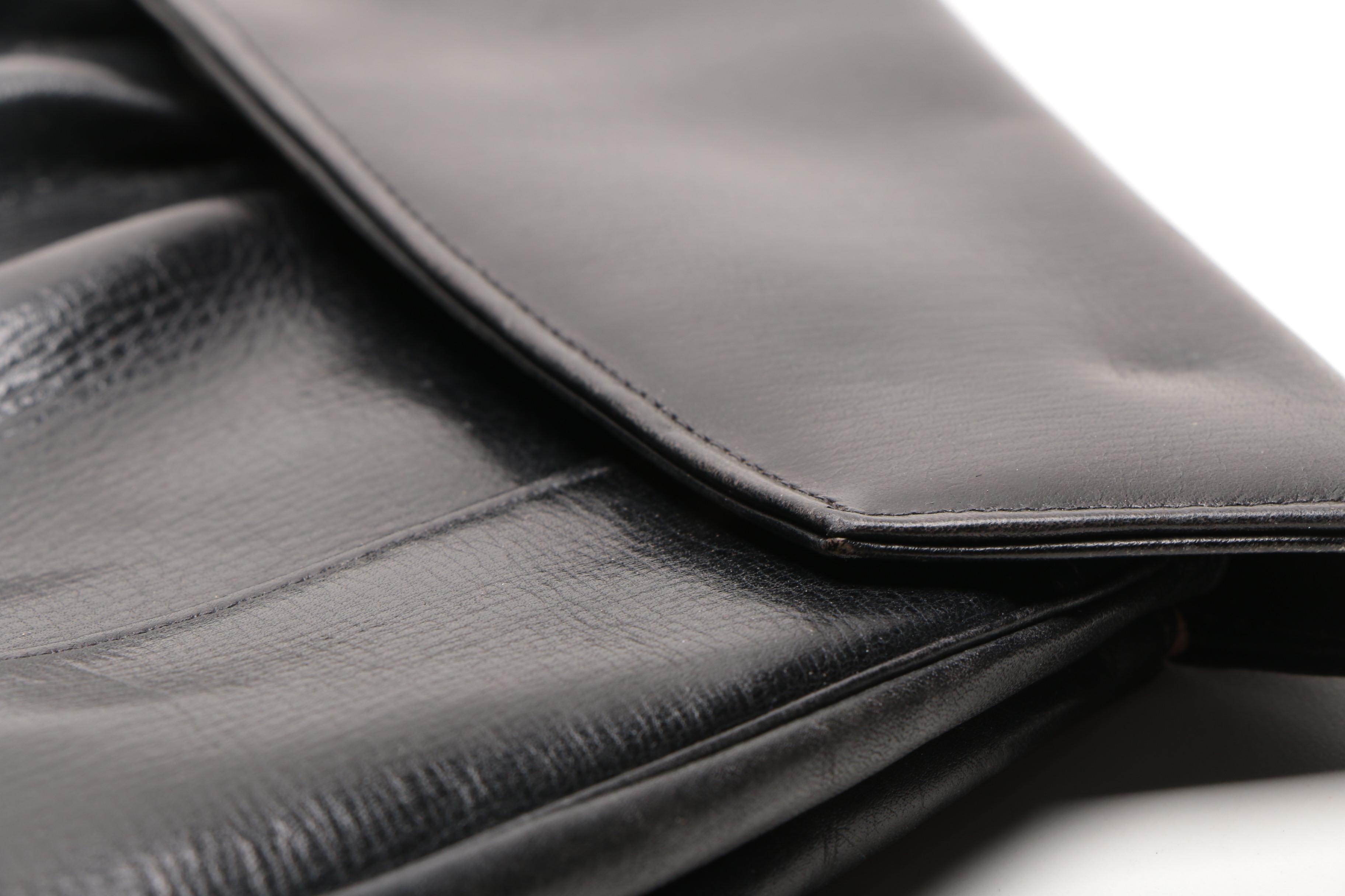 1940's Black Leather Clutch and Carlo Falchi Handbag