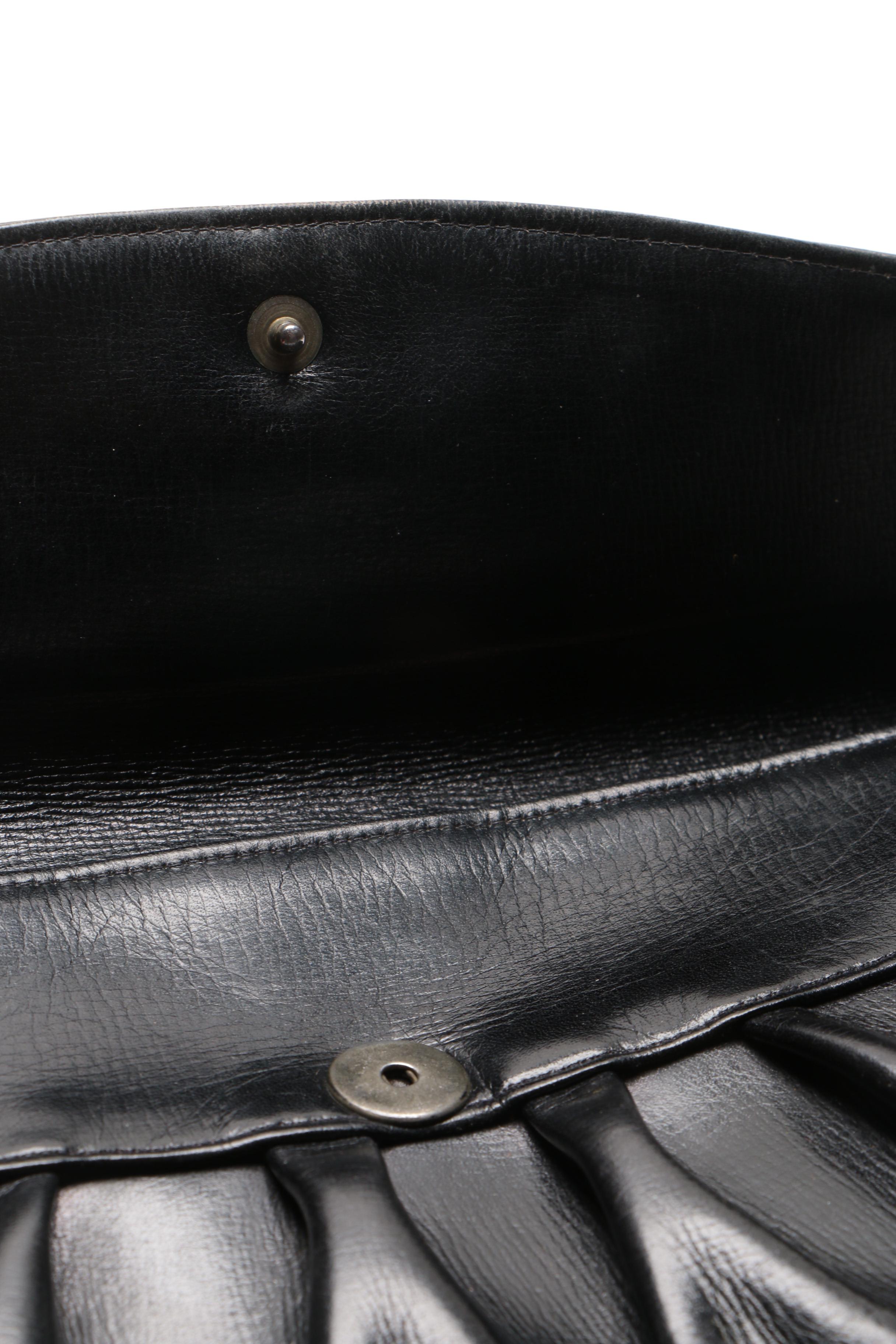 1940's Black Leather Clutch and Carlo Falchi Handbag