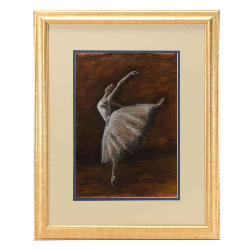 Toni Roark Original Pastel Drawing of Ballerina