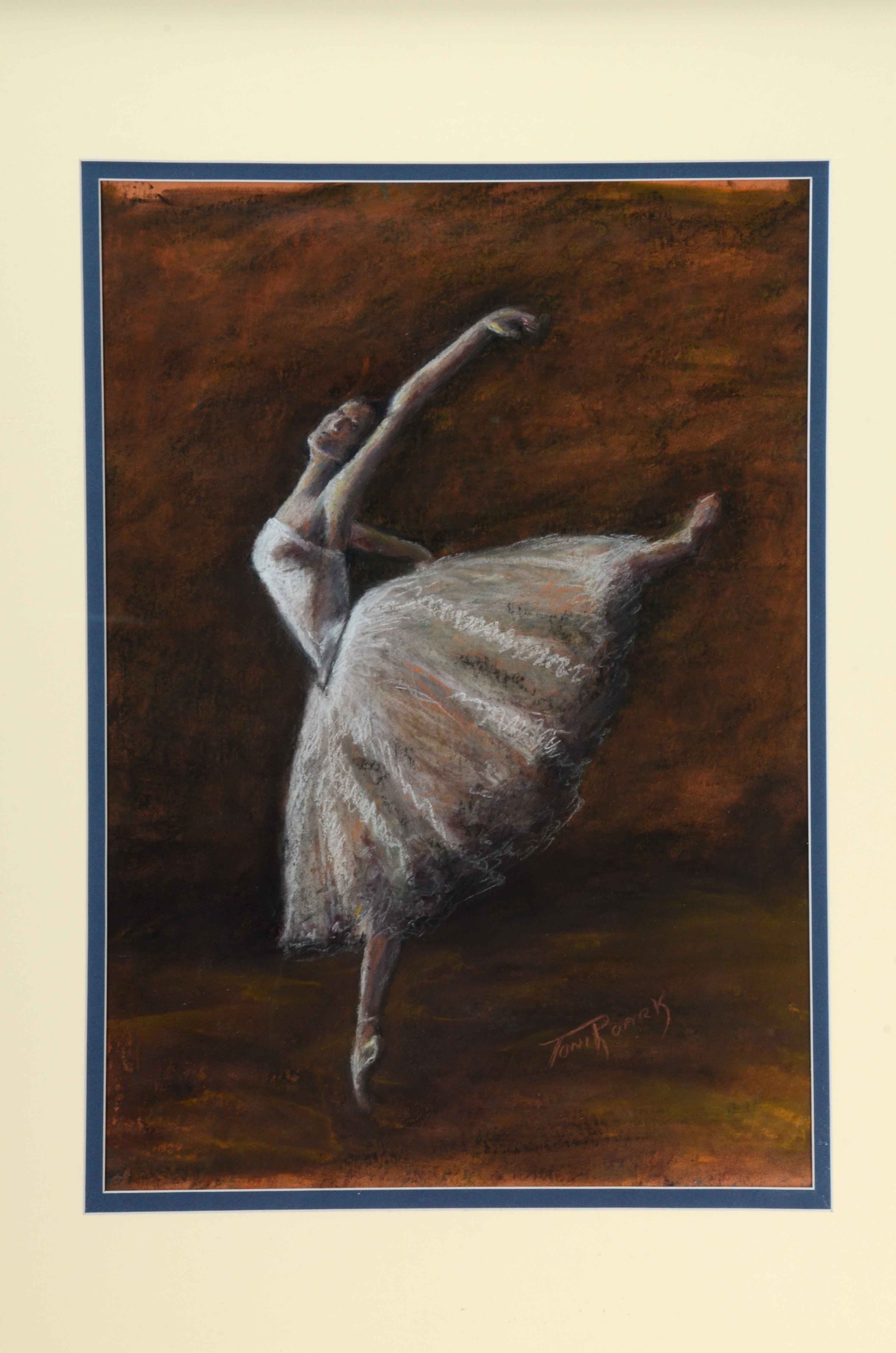 Toni Roark Original Pastel Drawing of Ballerina