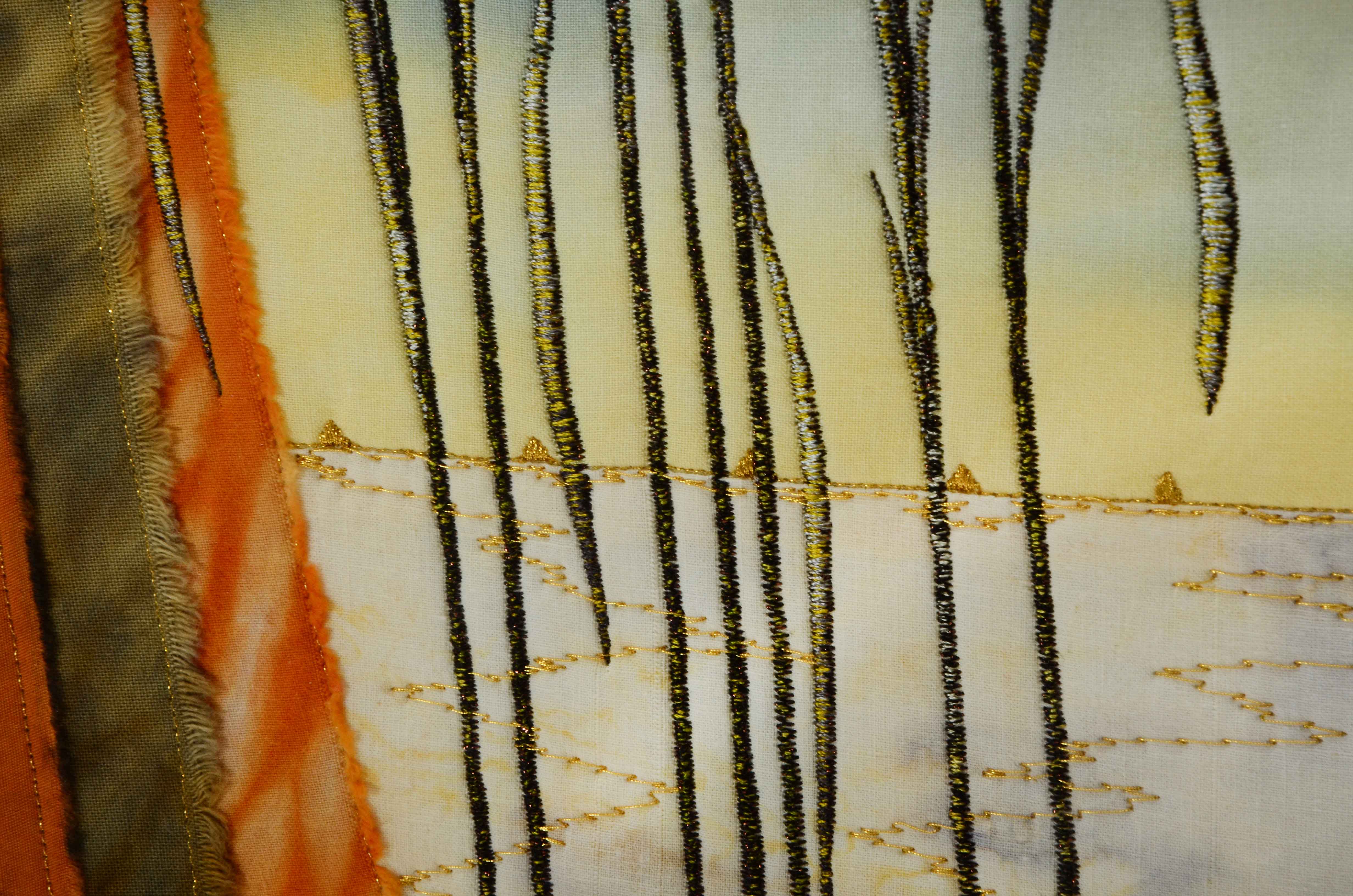 Susan Dell Szajer Original Art Quilt "Morning's Soldiers"