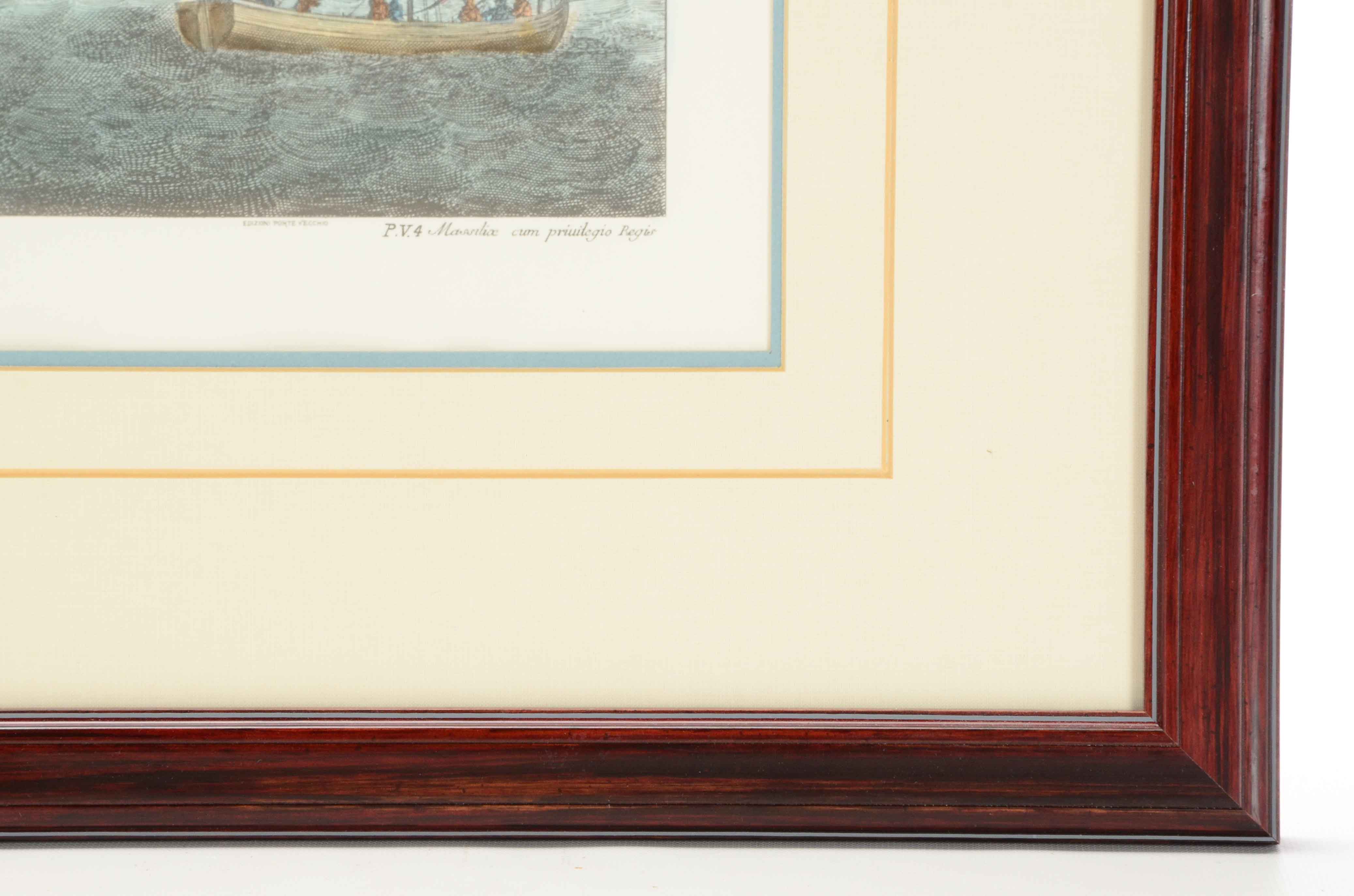 Lithograph Reproduction after Claude Randon "Galeasse a la Voile"