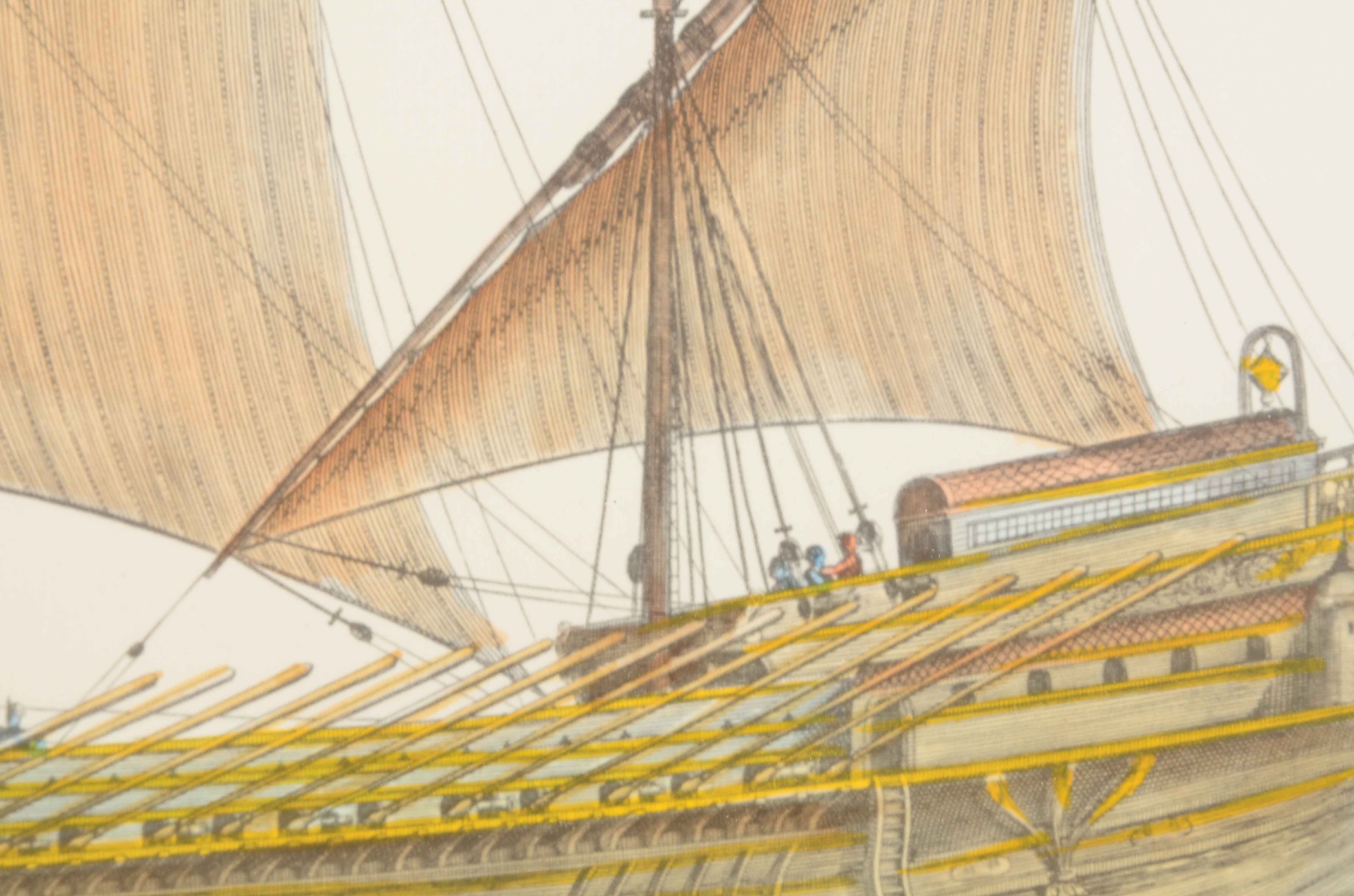 Lithograph Reproduction after Claude Randon "Galeasse a la Voile"