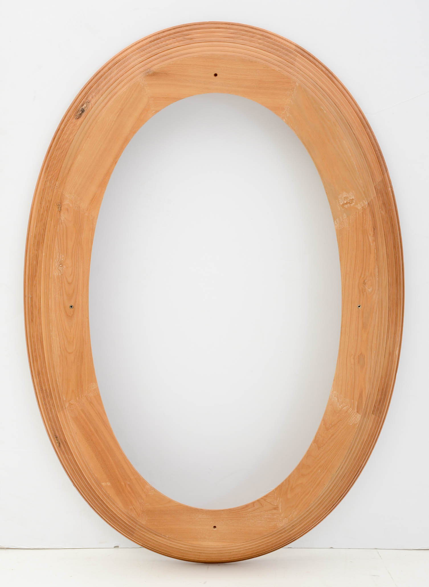 Deeply Carved Wooden Oval Frame