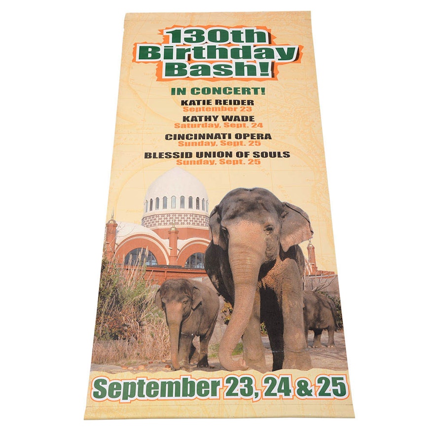 2005 Cincinnati Zoo 130th Birthday Bash Oversized Vinyl Banner