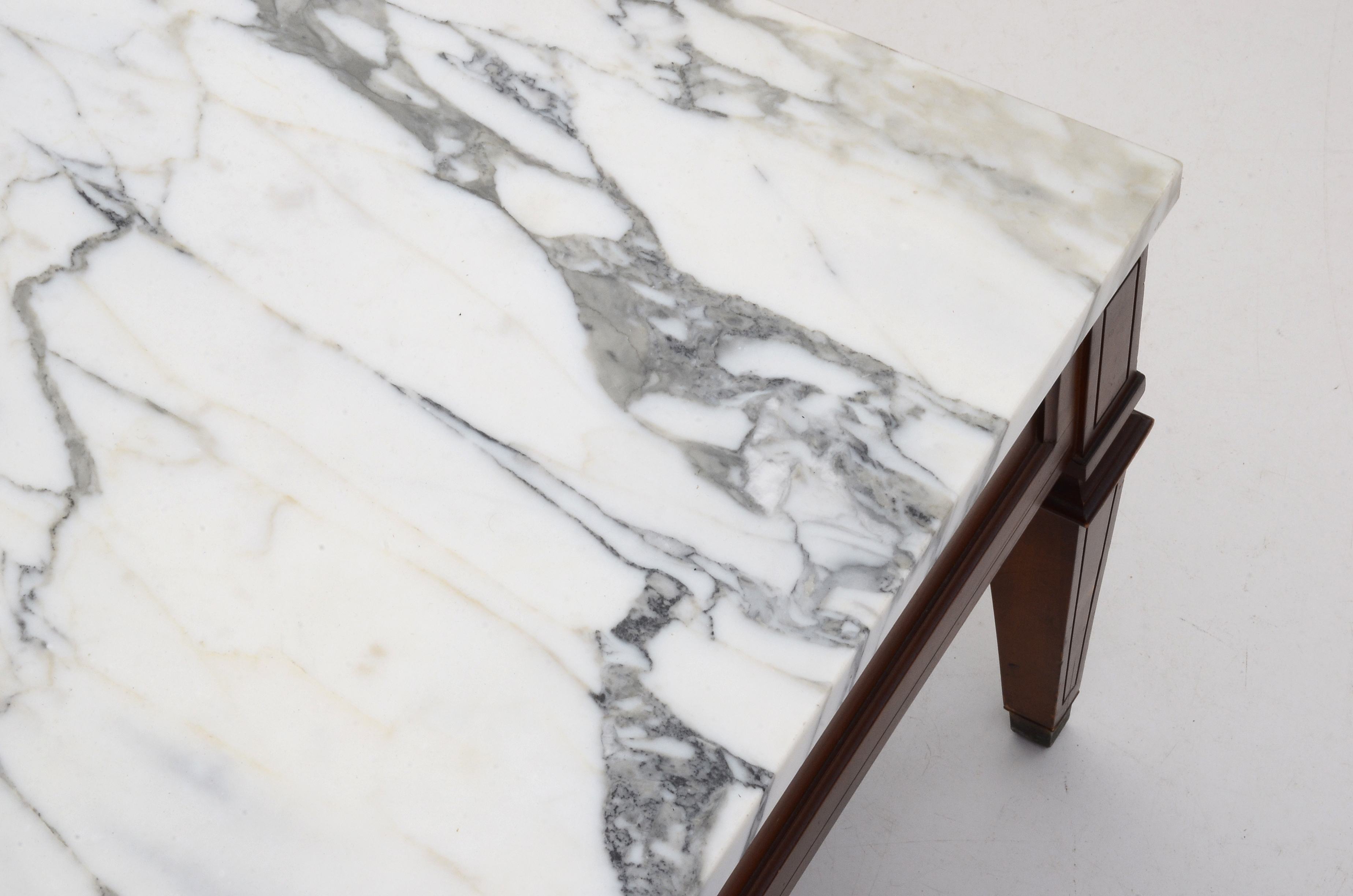 Mid-Century Coffee Table With Elongated Marble Top