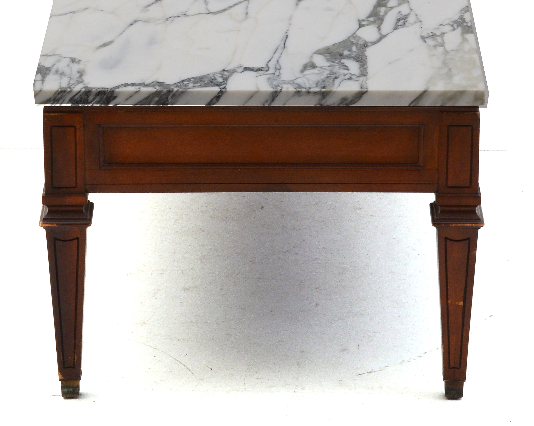 Mid-Century Coffee Table With Elongated Marble Top