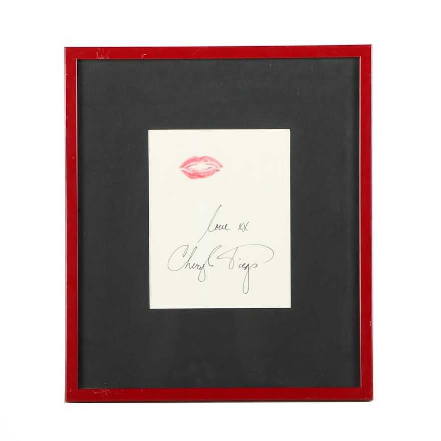 Framed Cheryl Tiegs "Lips" Autograph