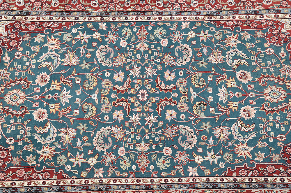 Hand-Knotted Indo-Persian Wool Area Rug