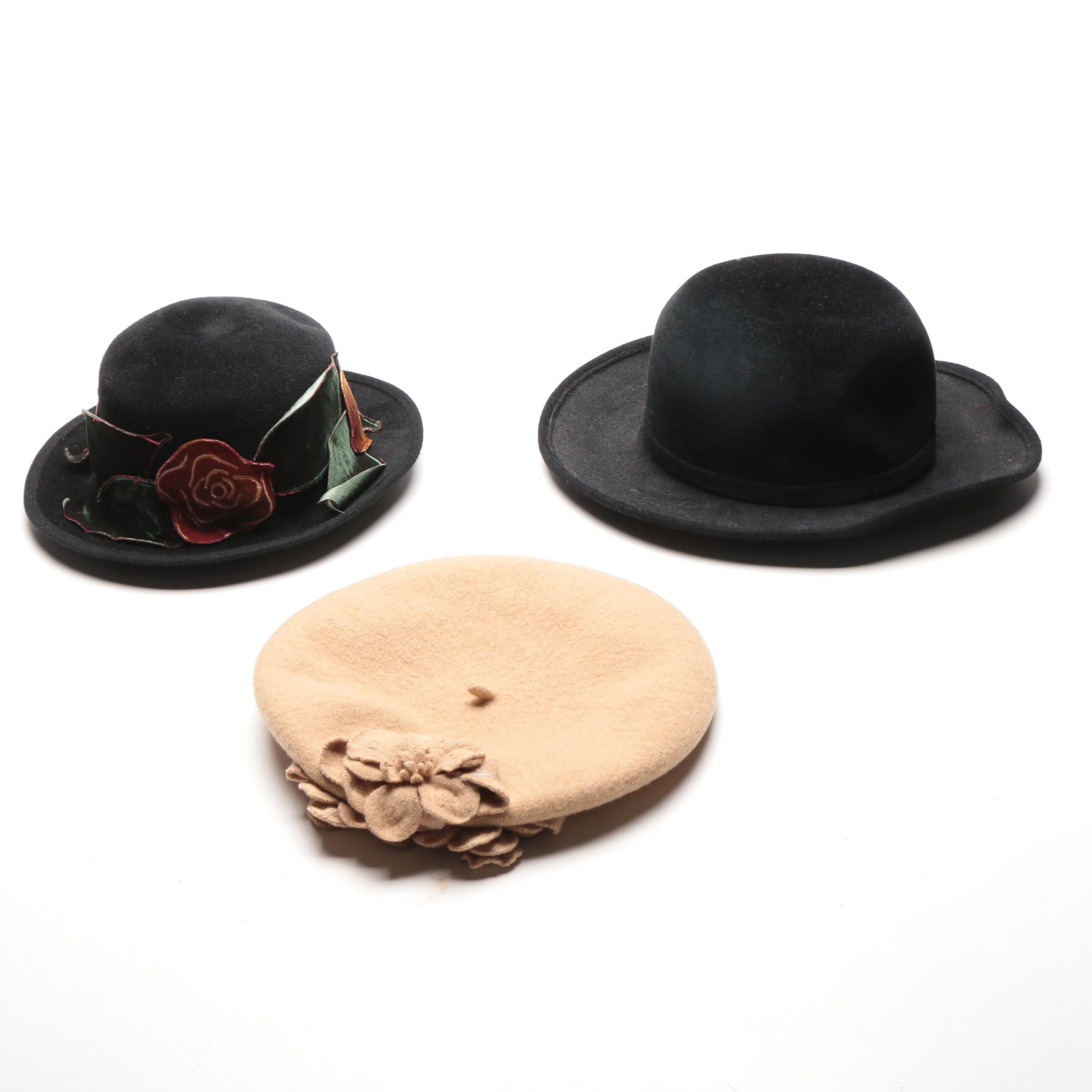 Assortment of Hats Including Calvin Klein