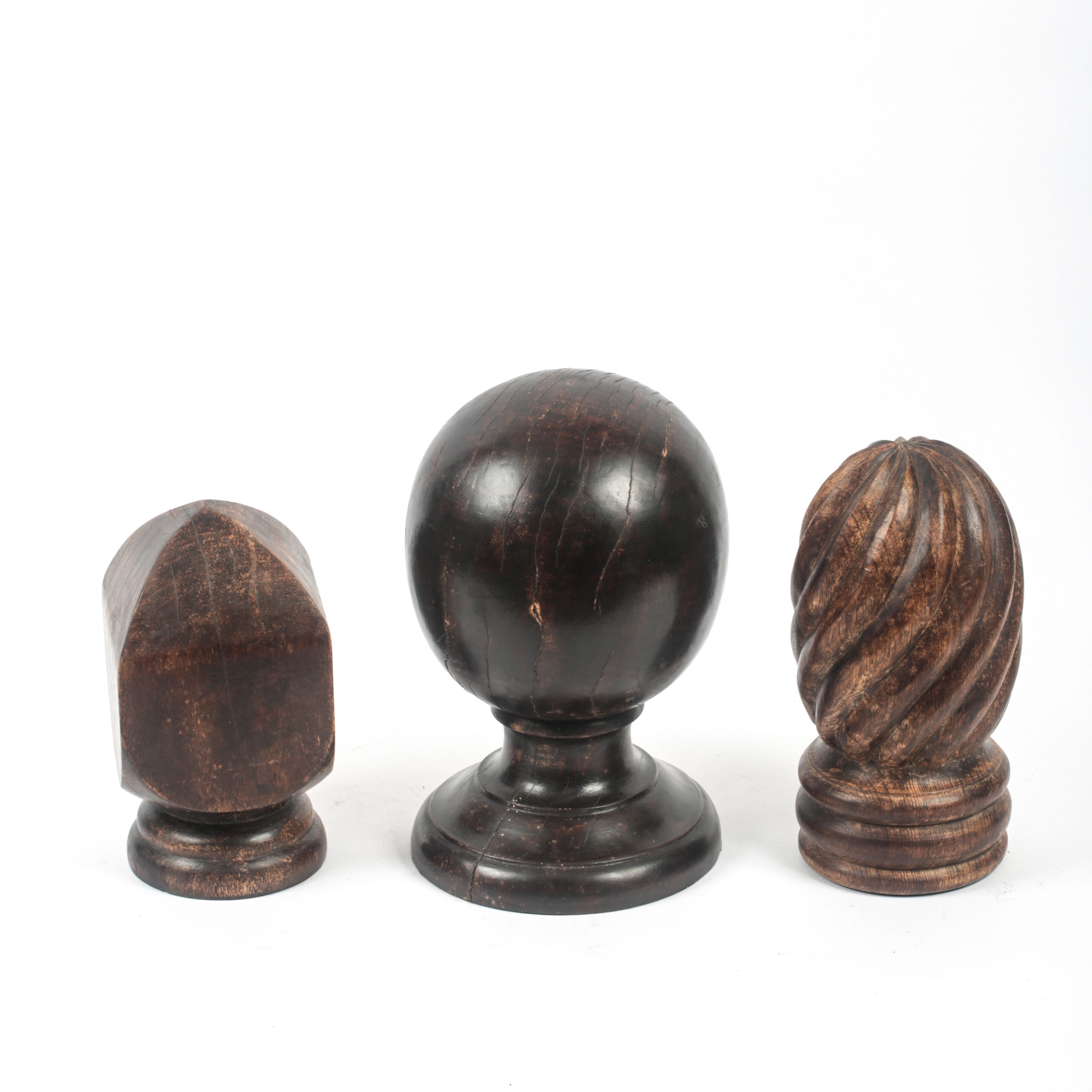 Three Contemporary Decorative Wooden Finials