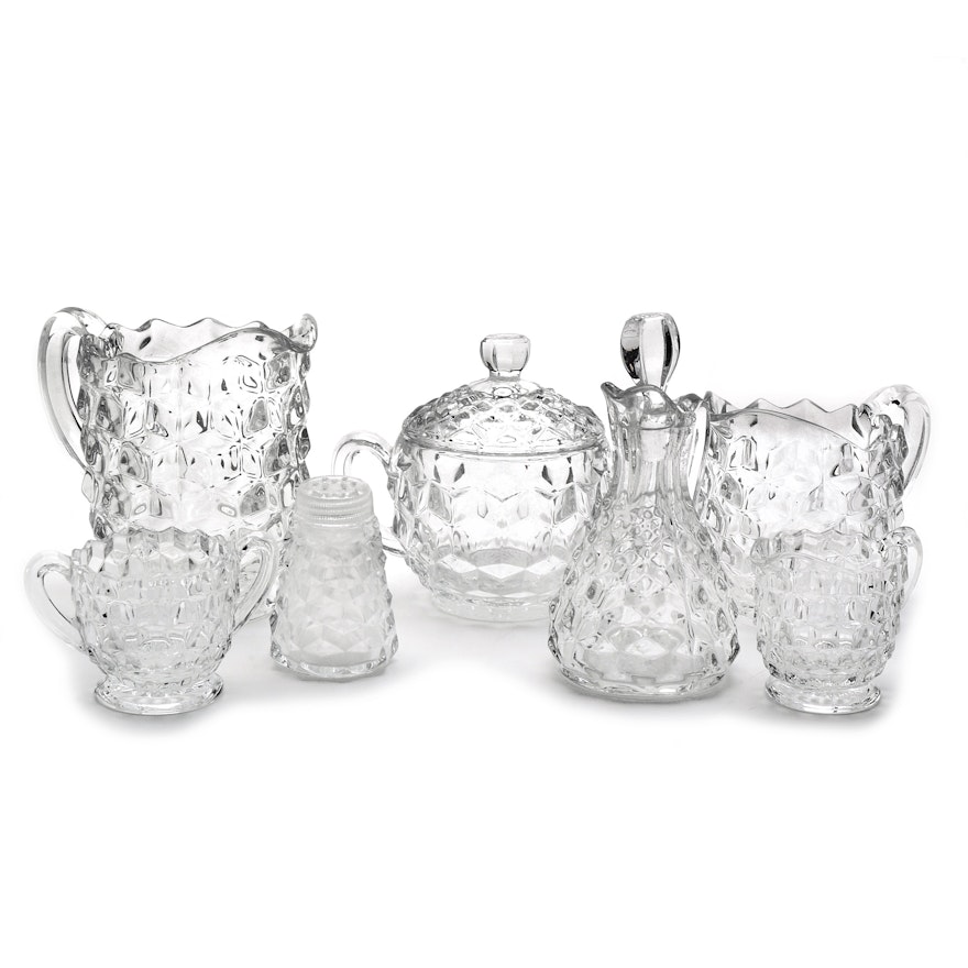 Assortment of Fostoria Glass Tableware in the "American" Pattern