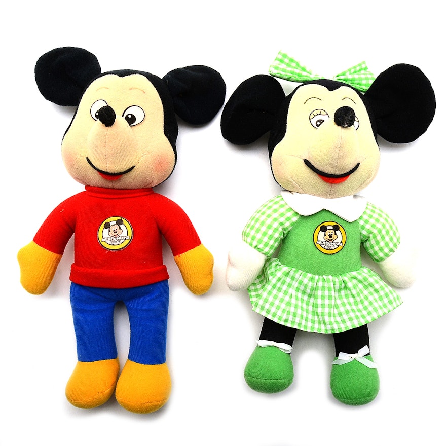 1976 Mickey and Mini Mouse Dolls by Knickerbocker