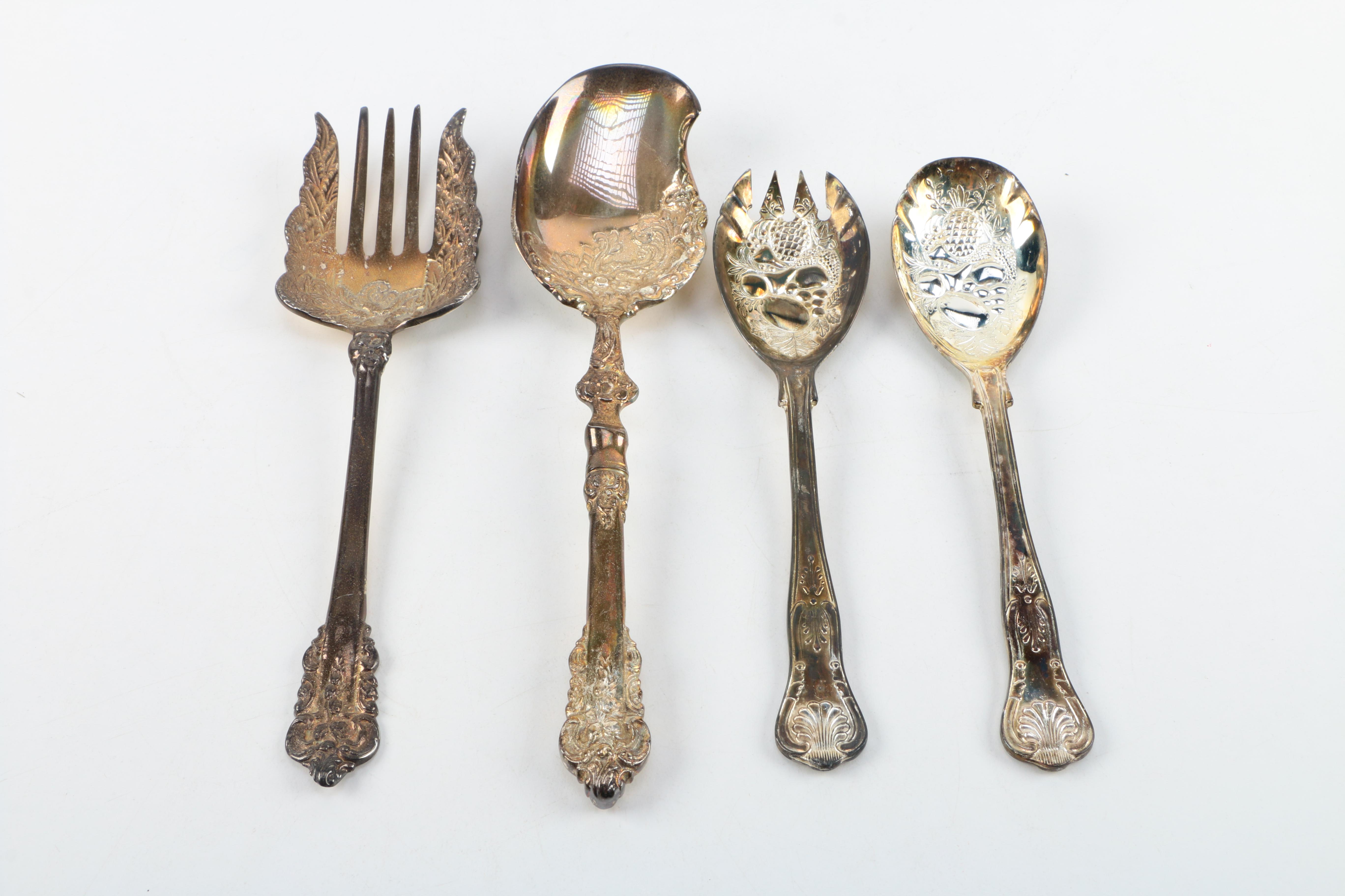 Silver-Plate and Silver-Tone Servingware Including F. B. Rogers