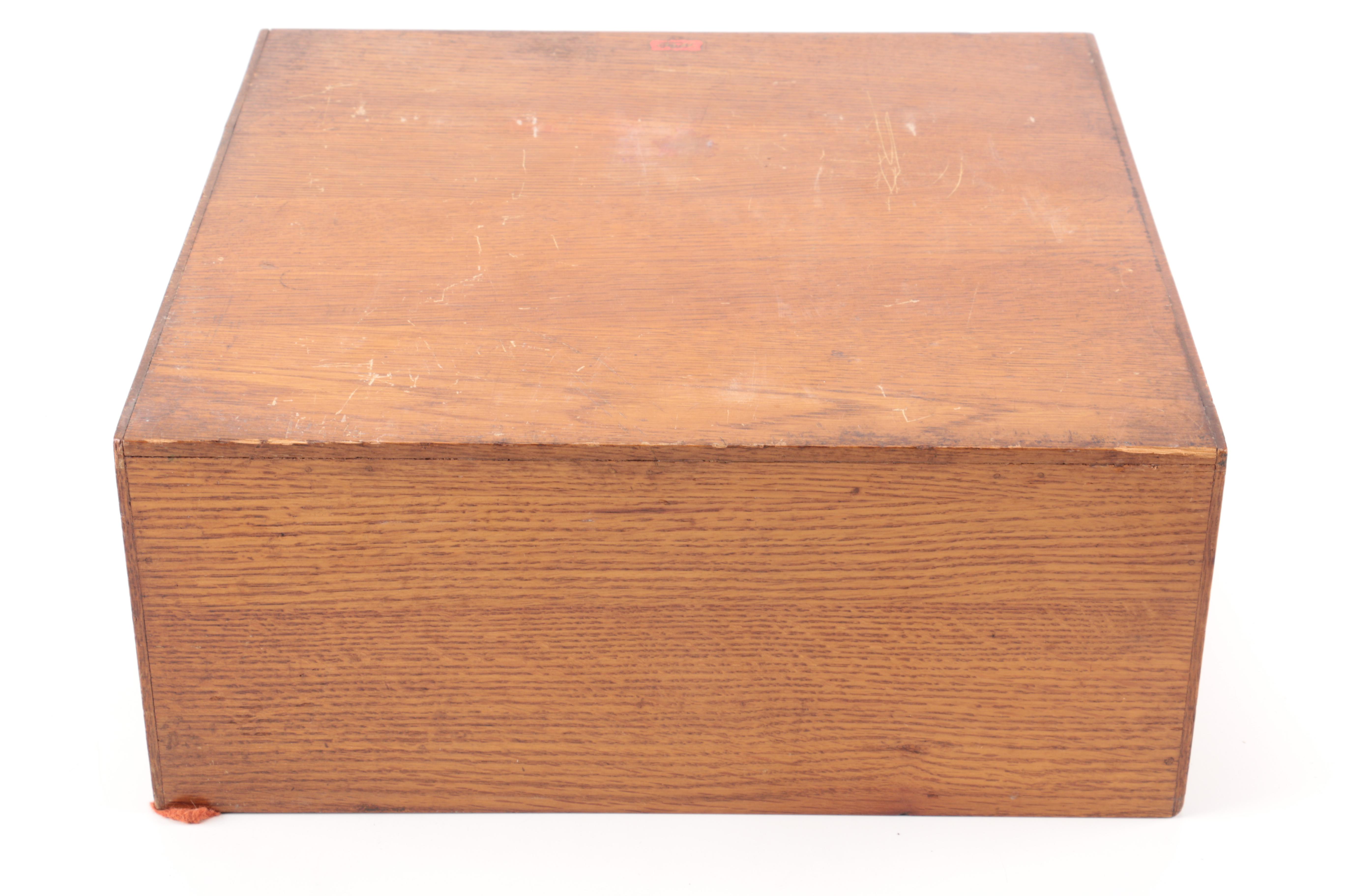 Vintage Oak Two-Drawer Index Card File by Weis