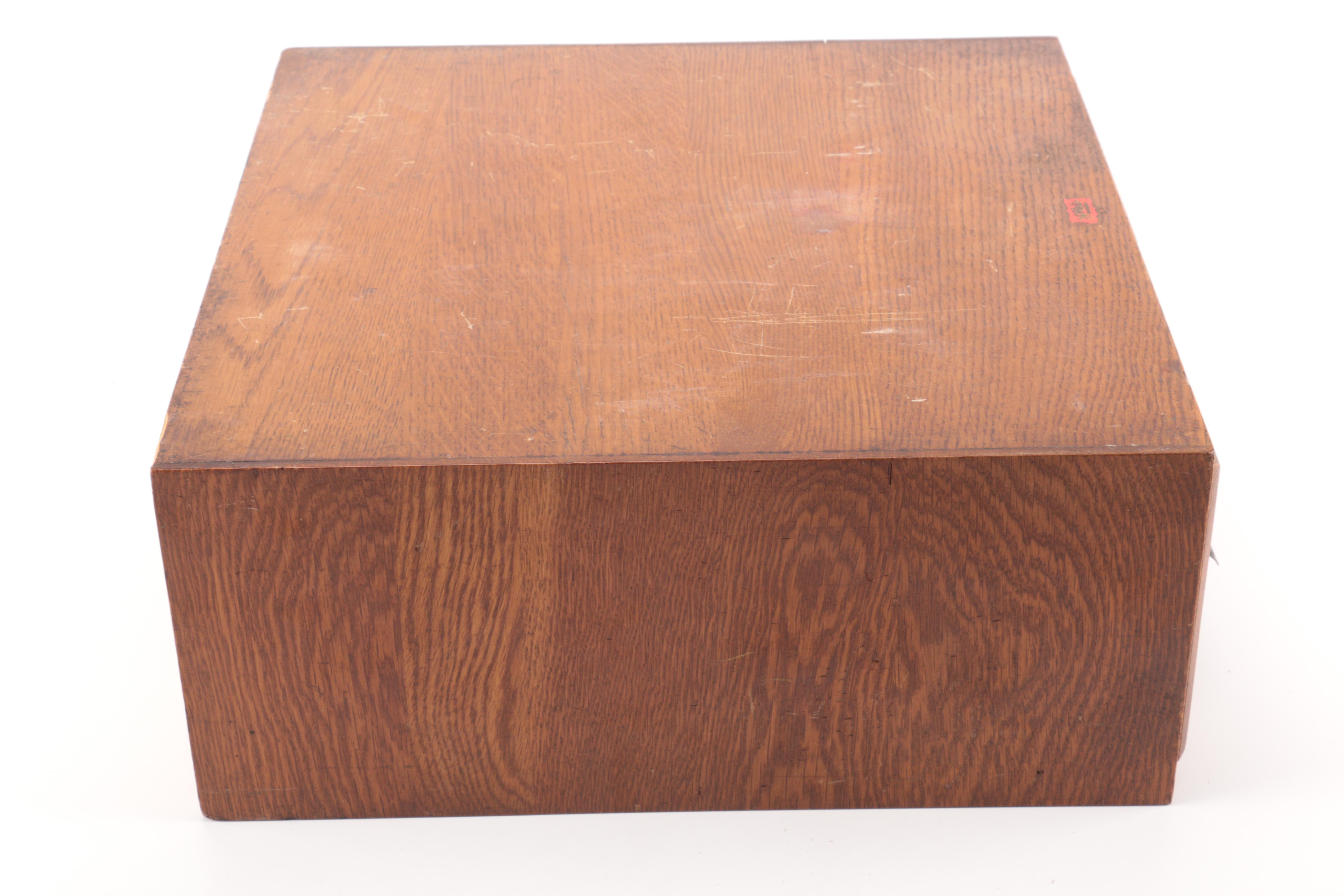 Vintage Oak Two-Drawer Index Card File by Weis