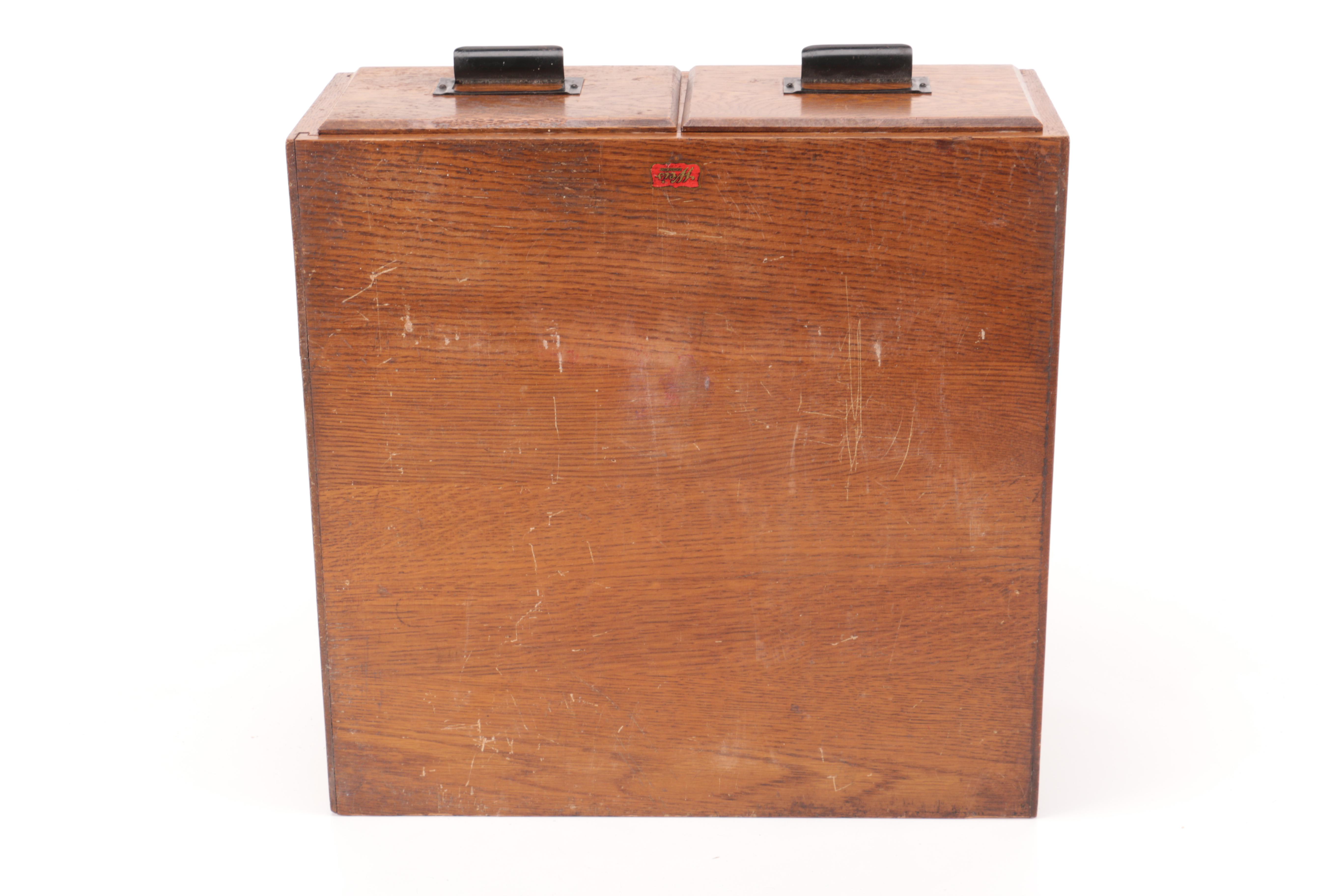 Vintage Oak Two-Drawer Index Card File by Weis